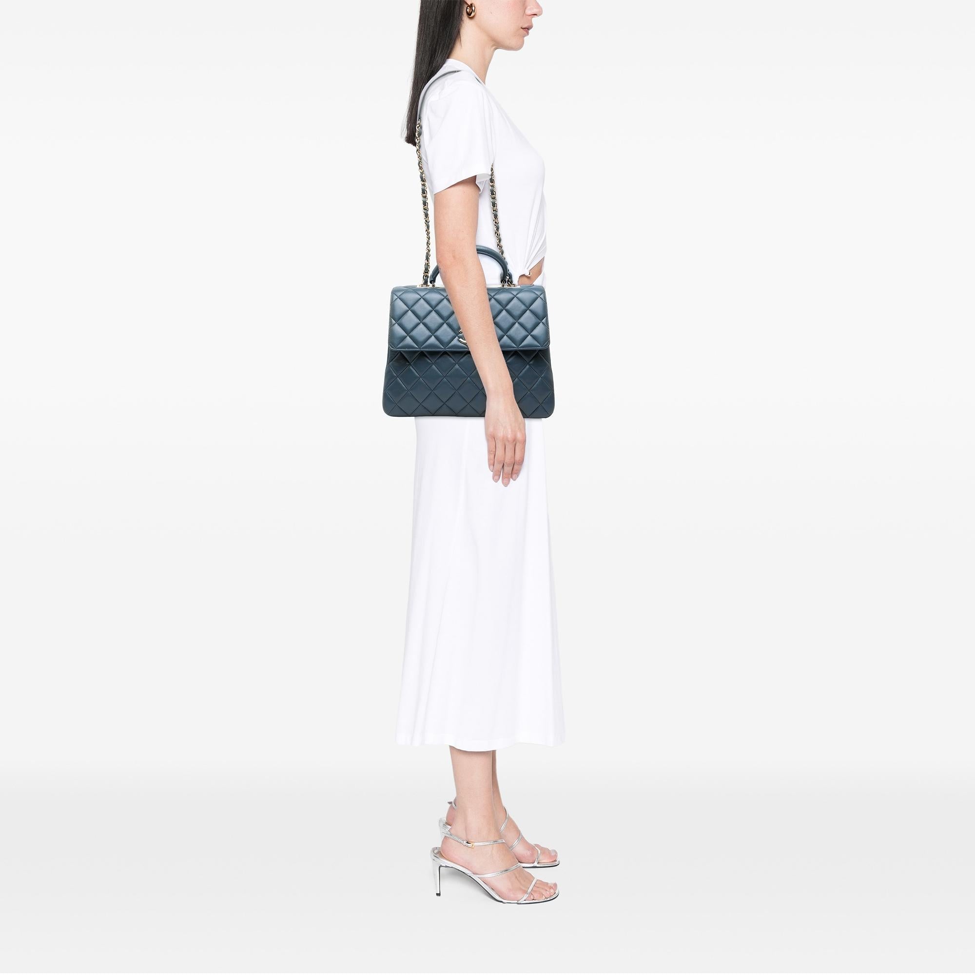 Chanel Large Lambskin Trendy CC Top Handle Flap