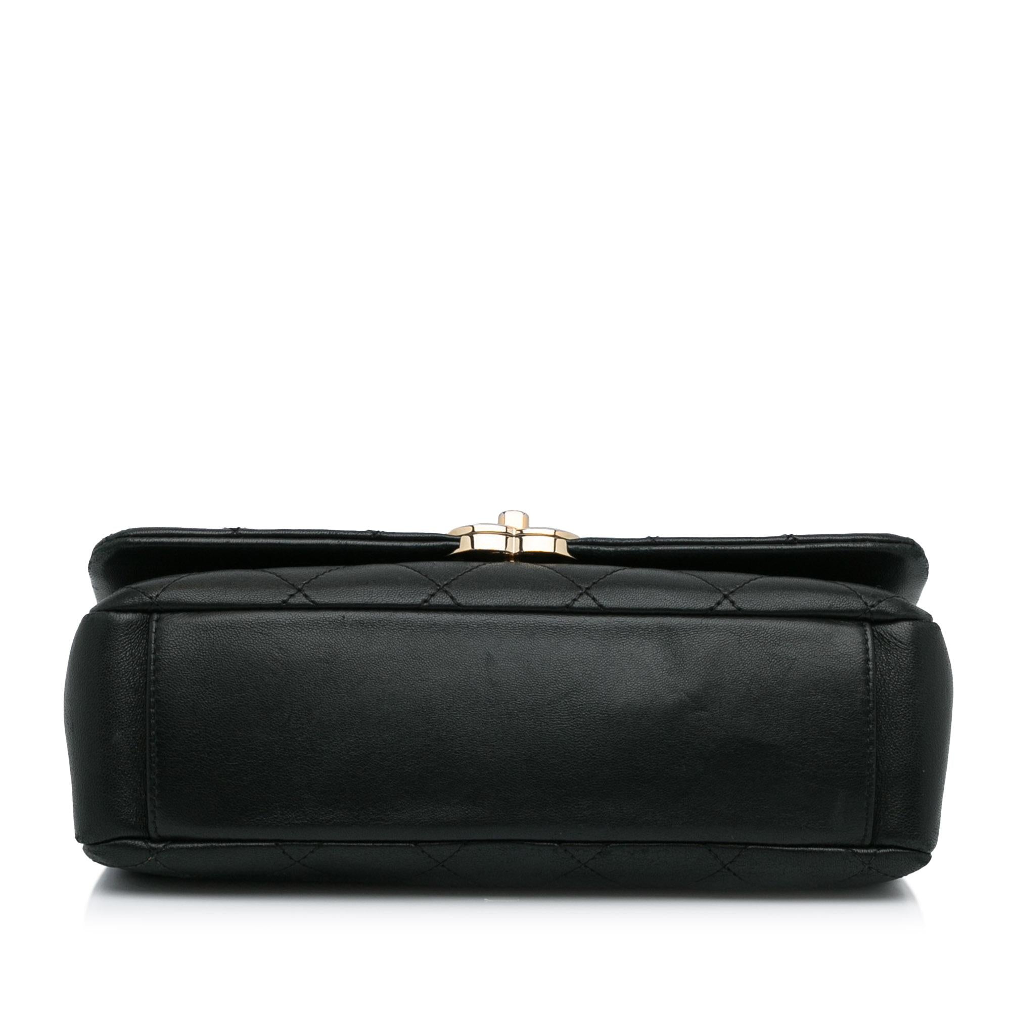 Chanel Large Lambskin Twist Chain Enamel CC Flap