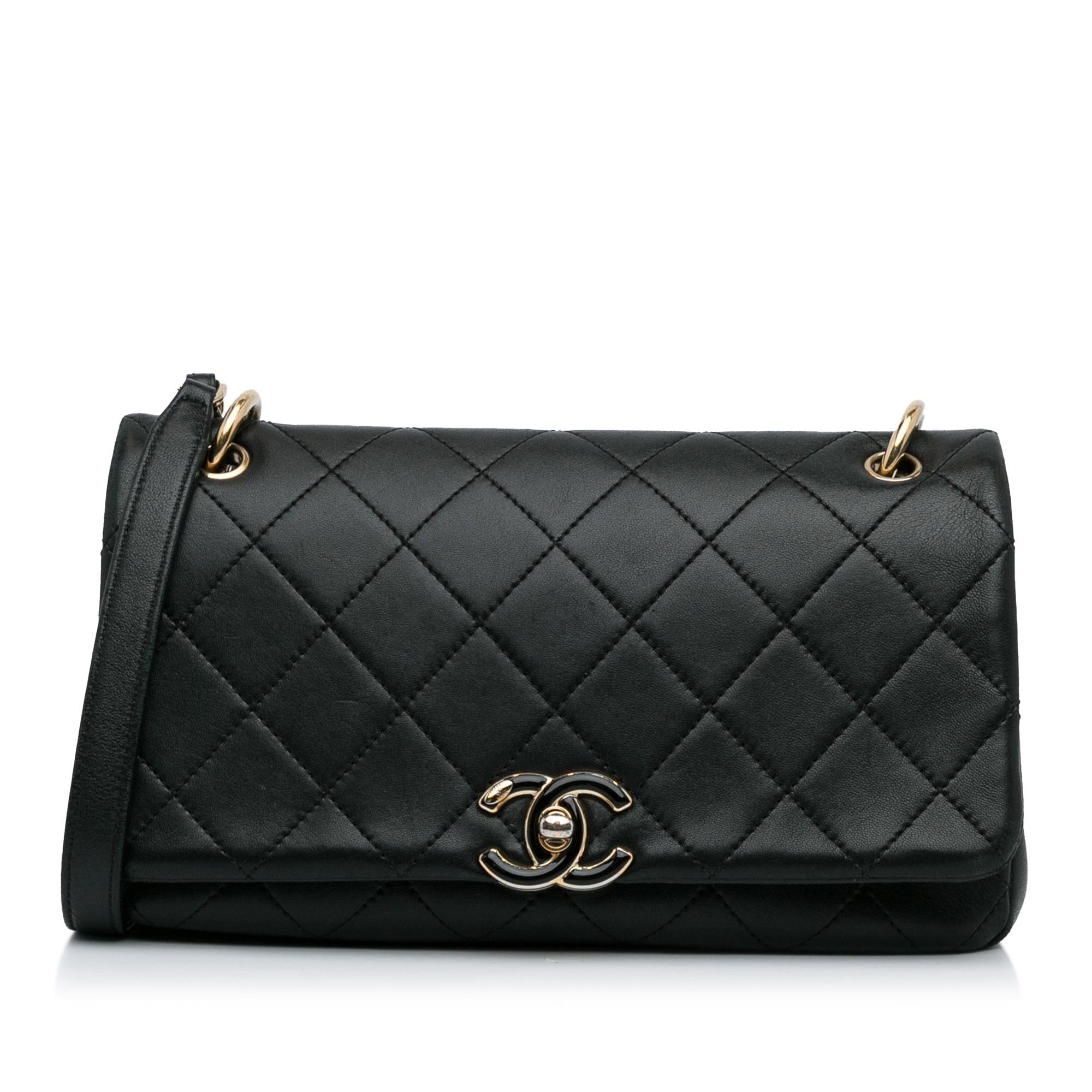Chanel Large Lambskin Twist Chain Enamel CC Flap
