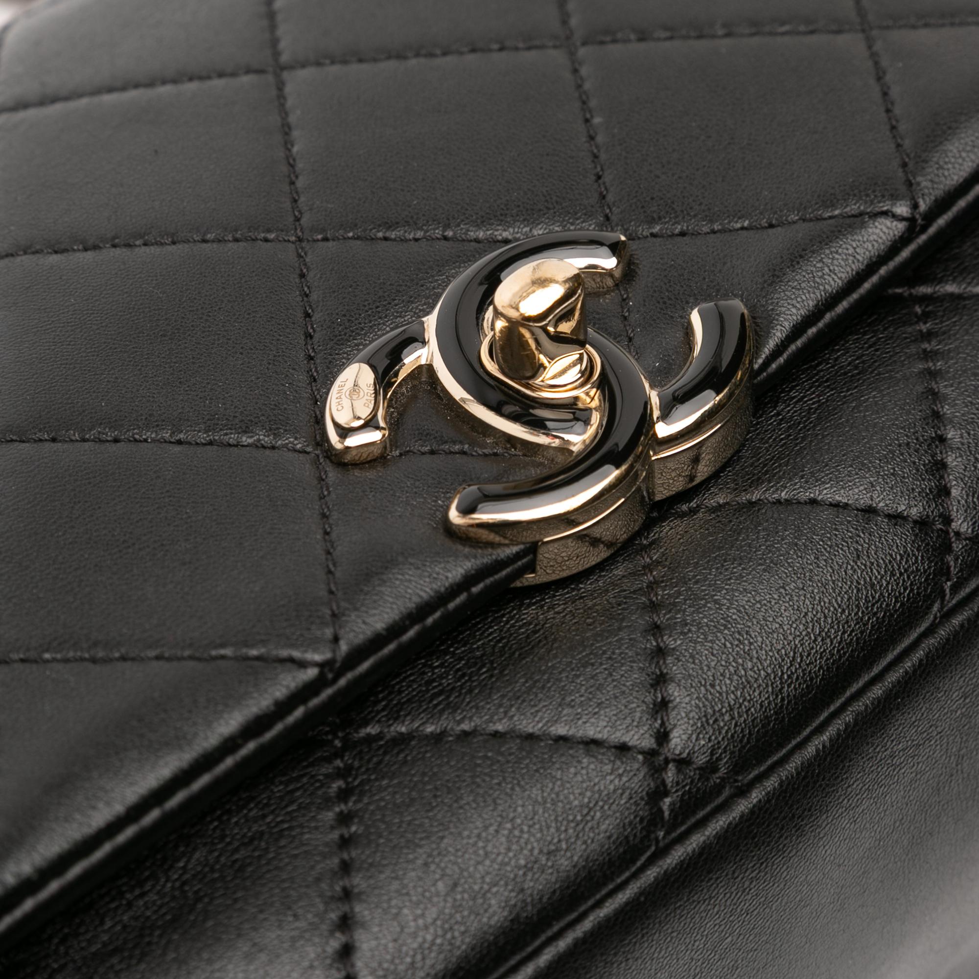 Chanel Large Lambskin Twist Chain Enamel CC Flap