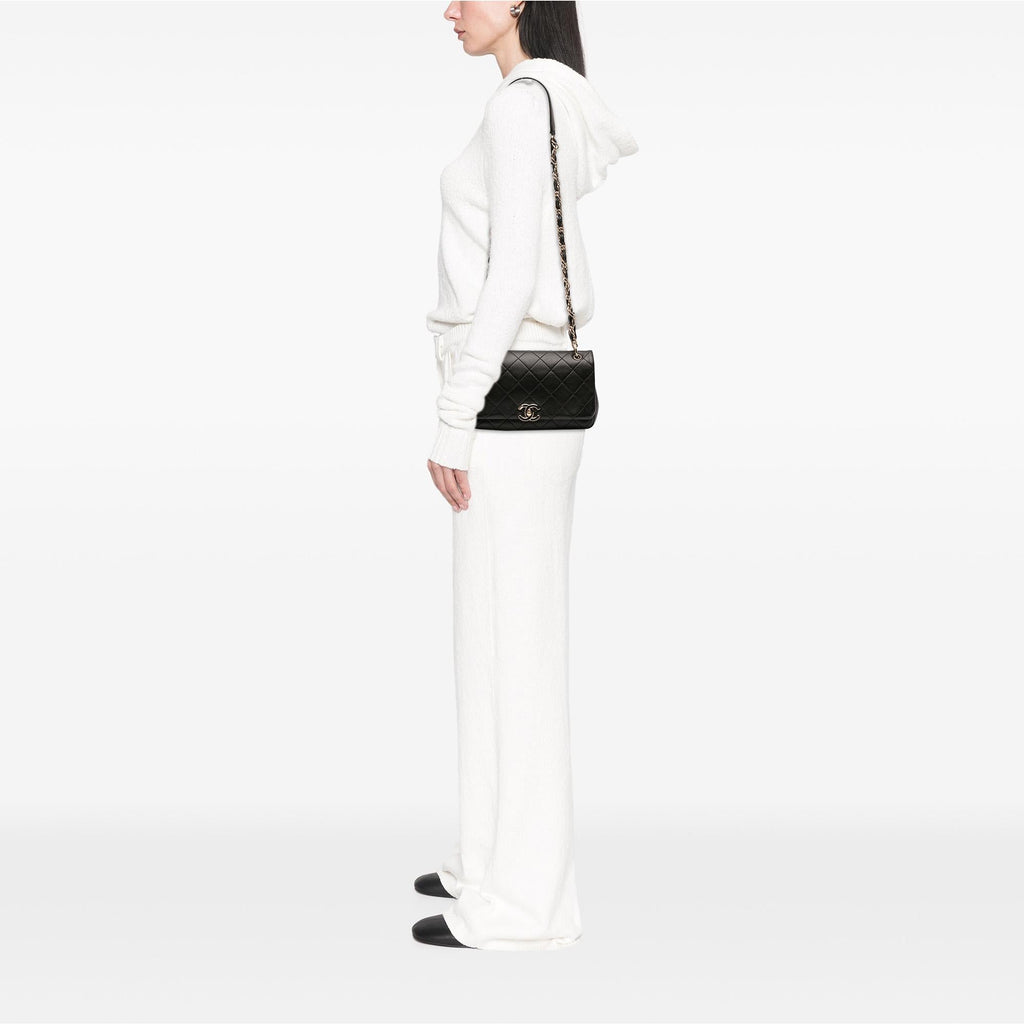 Chanel Large Lambskin Twist Chain Enamel CC Flap