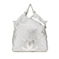 Chanel Large Metallic Glazed Calfskin Perforated Rodeo Drive Satchel
