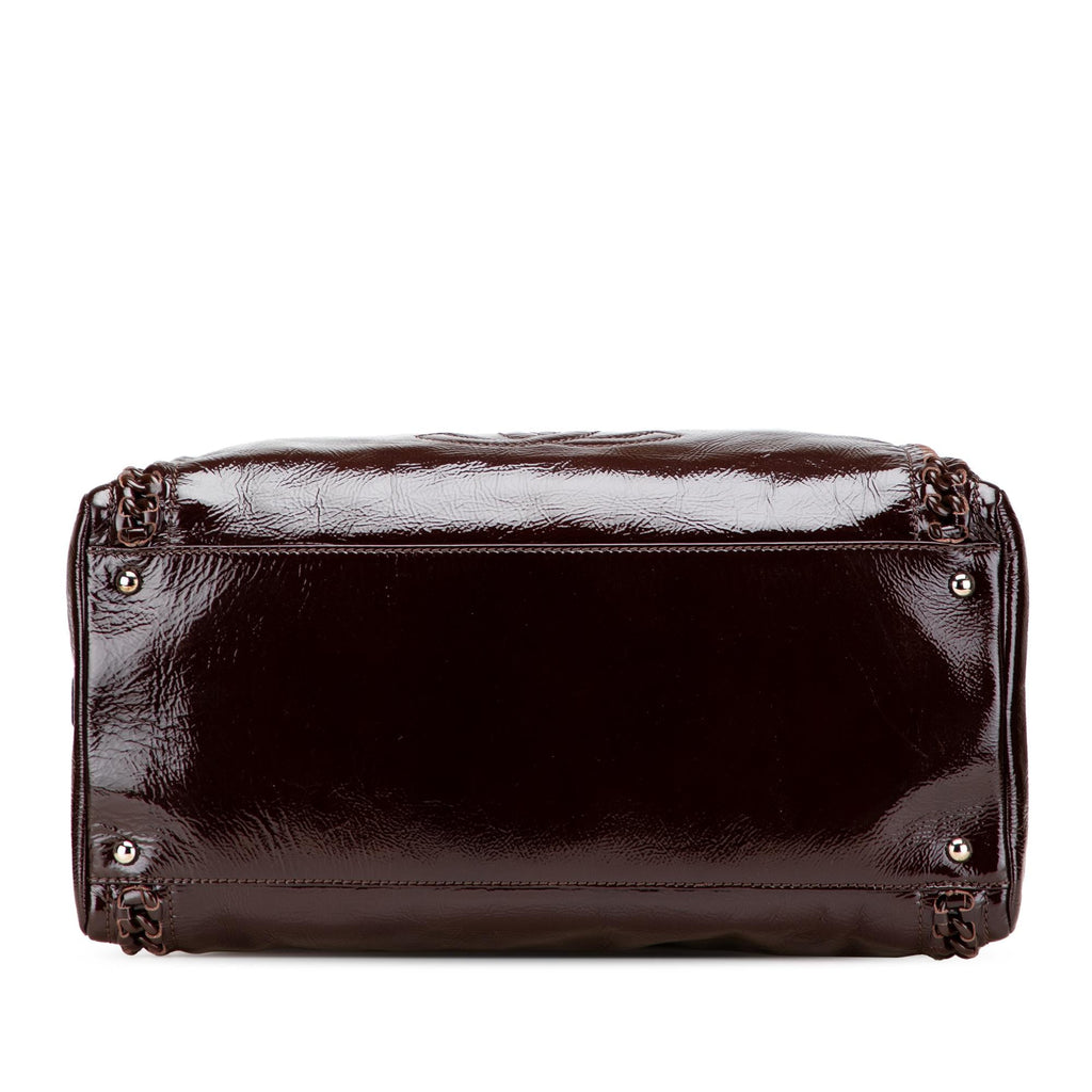 Chanel Large Patent Luxe Ligne Bowler Bag