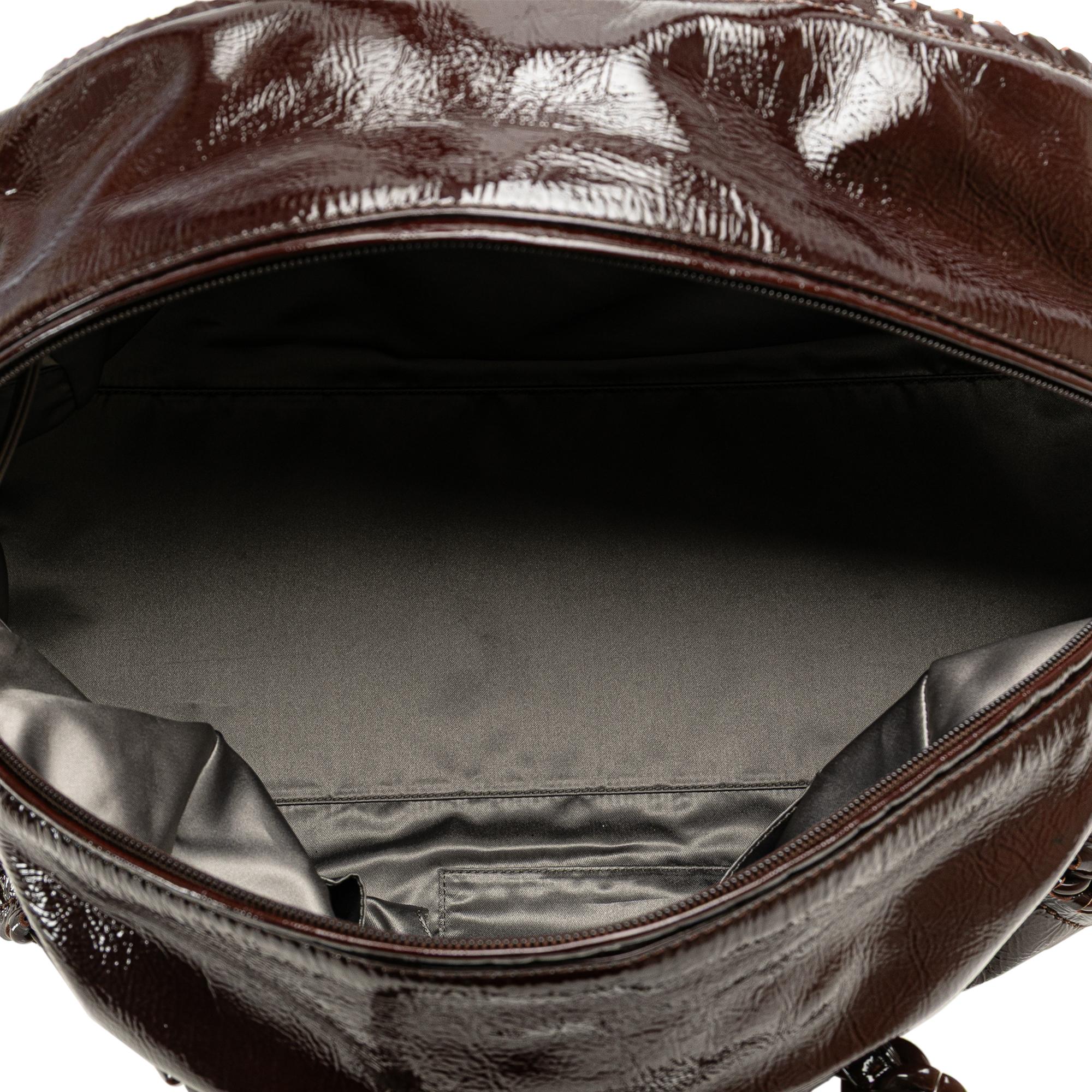 Chanel Large Patent Luxe Ligne Bowler Bag