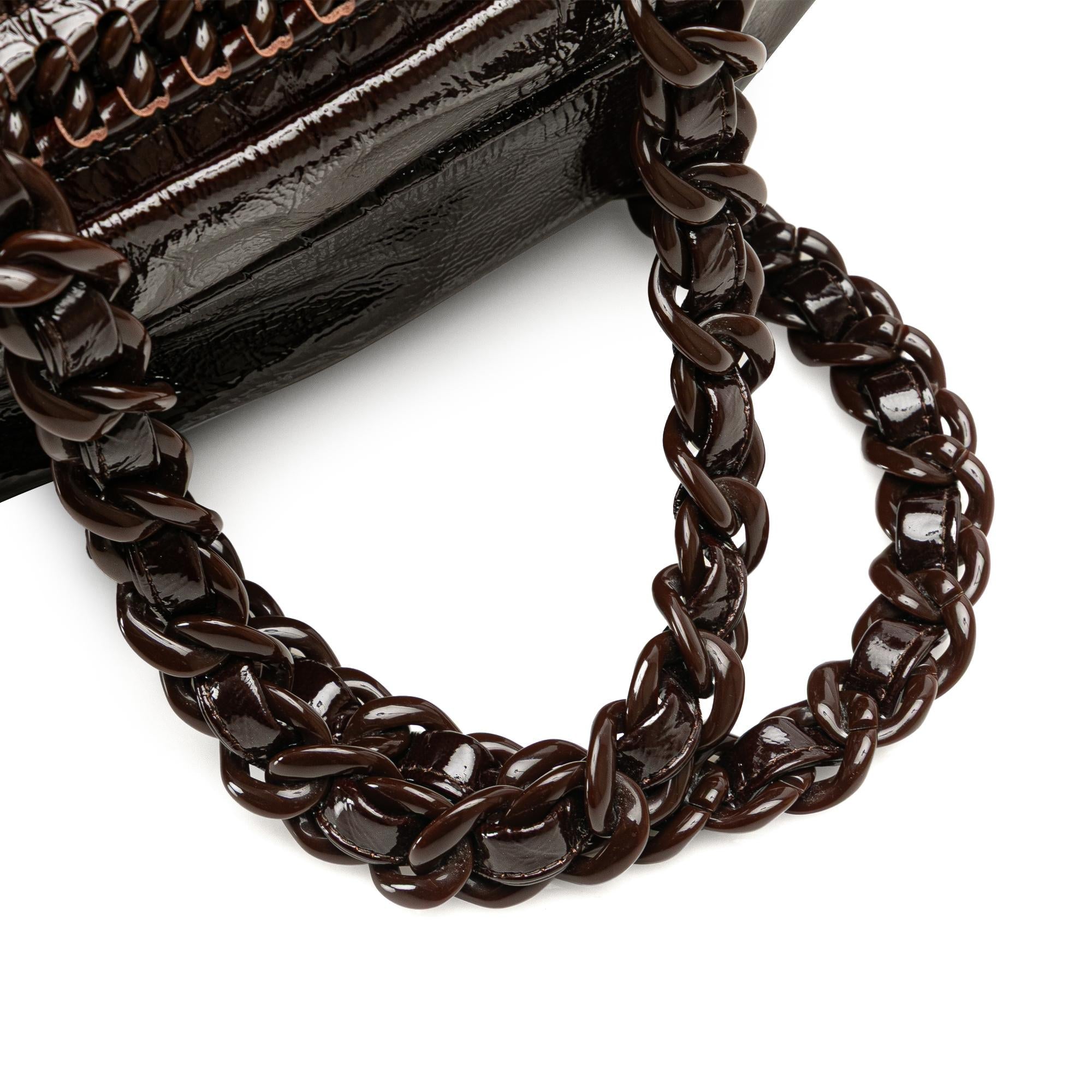 Chanel Large Patent Luxe Ligne Bowler Bag