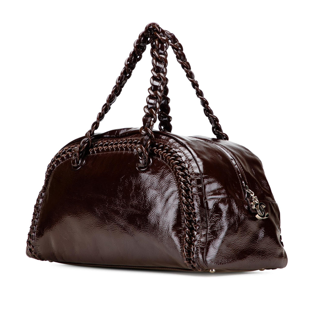 Chanel Large Patent Luxe Ligne Bowler Bag