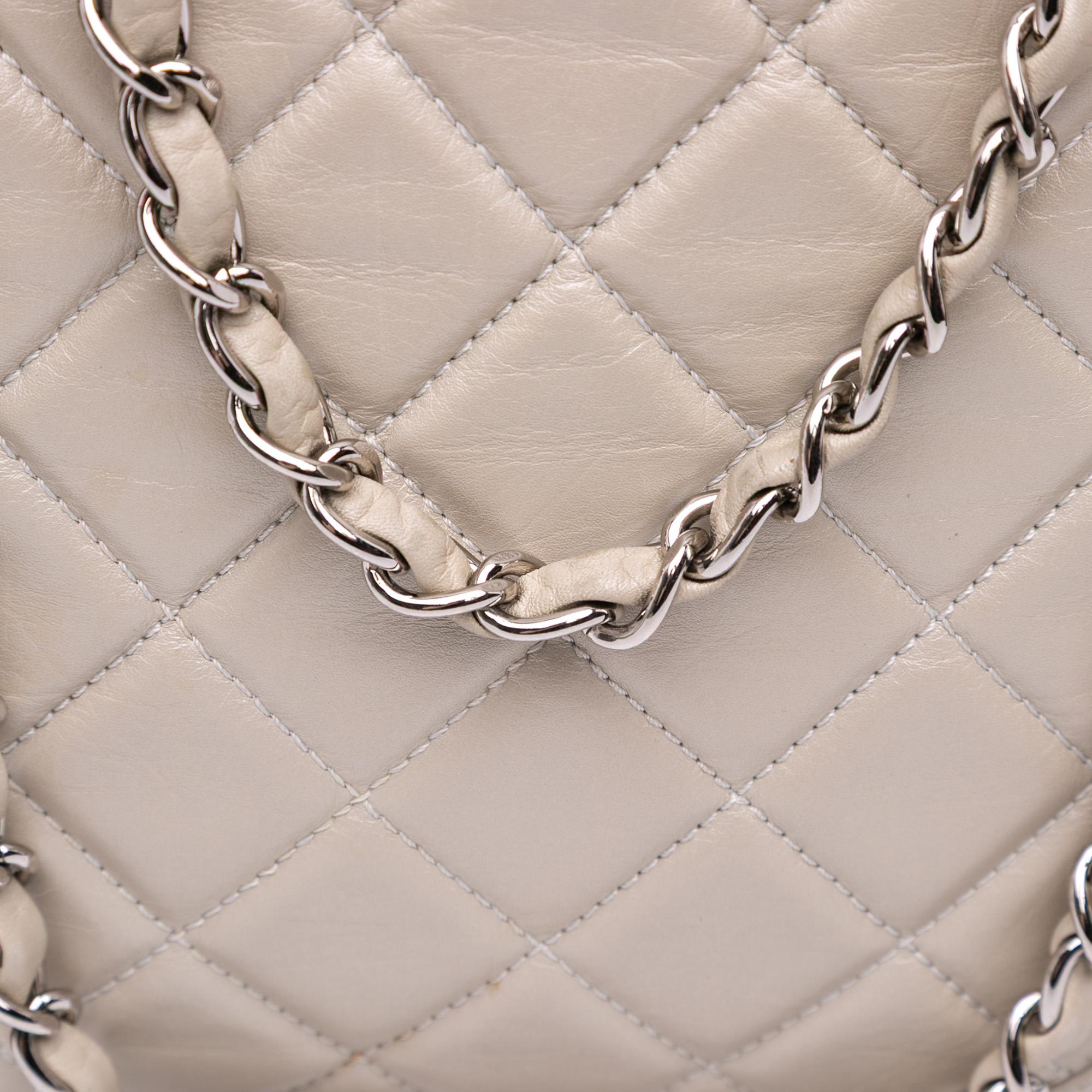 Chanel Large Quilted Aged Calfskin Cotton Club Tote