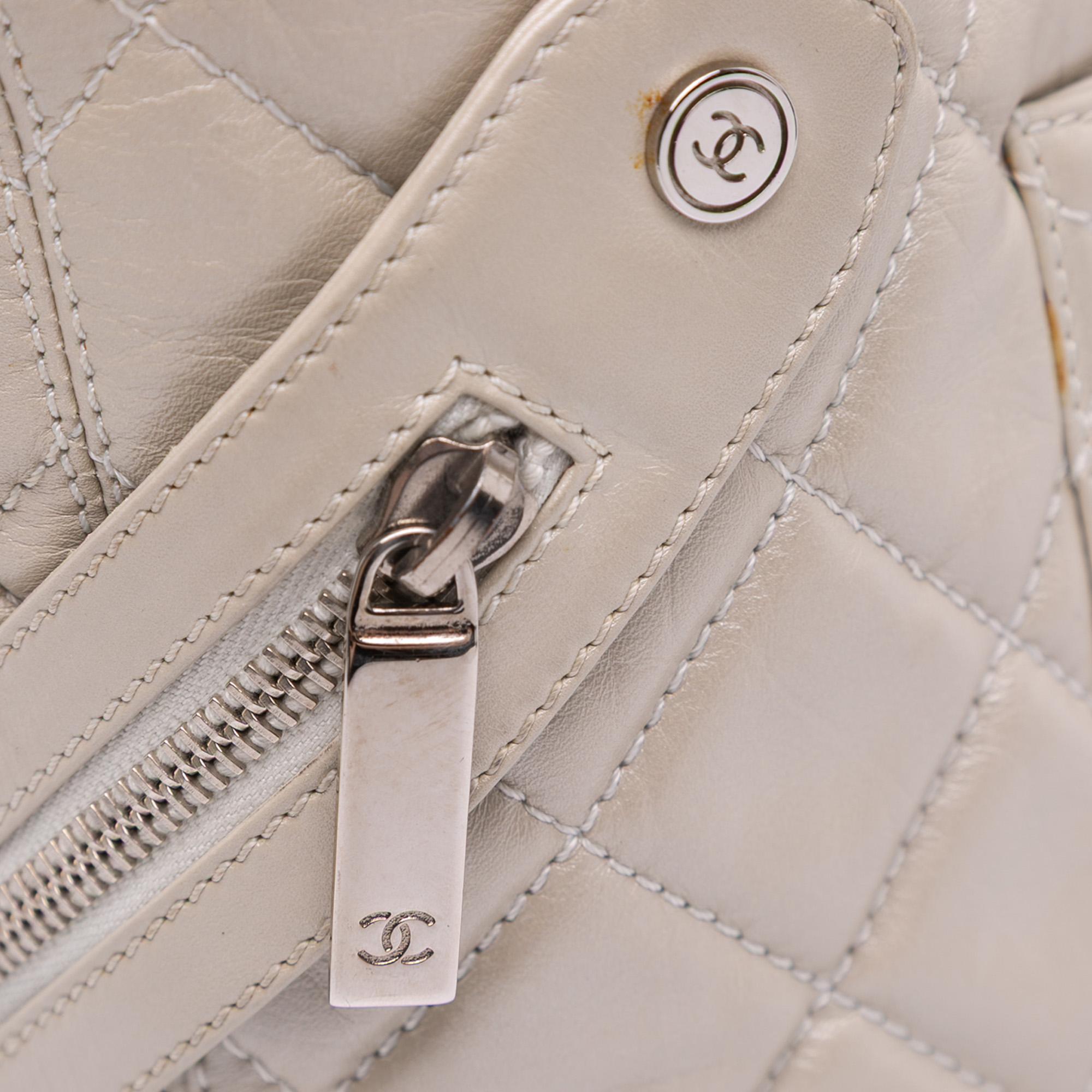 Chanel Large Quilted Aged Calfskin Cotton Club Tote
