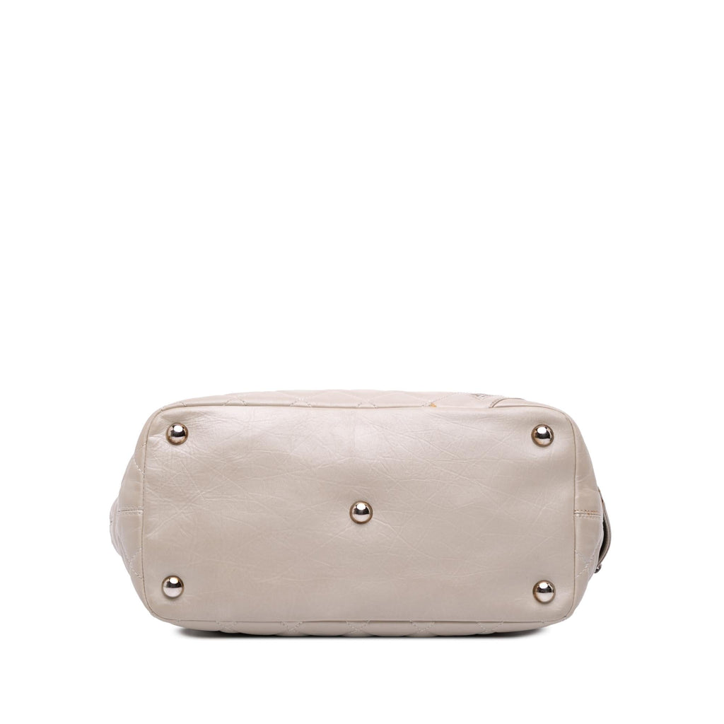 Chanel Large Quilted Aged Calfskin Cotton Club Tote