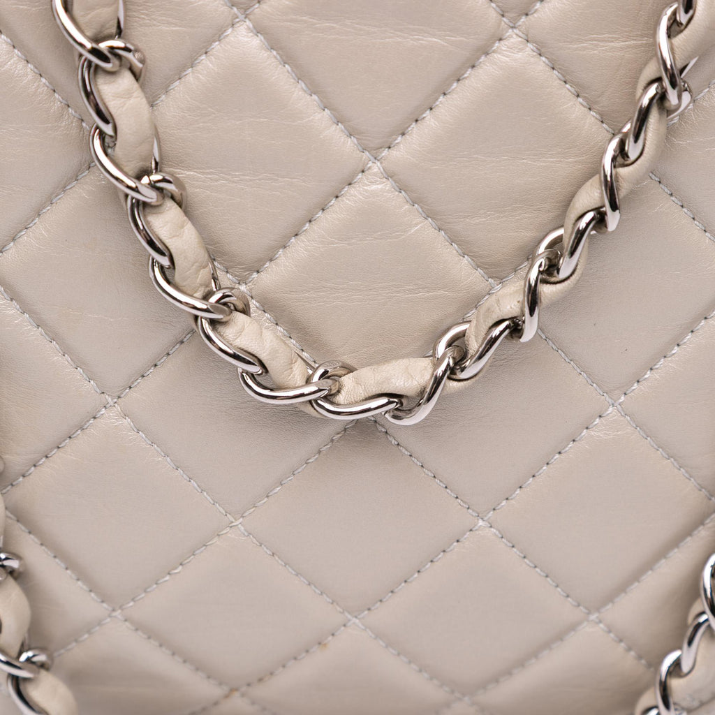 Chanel Large Quilted Aged Calfskin Cotton Club Tote