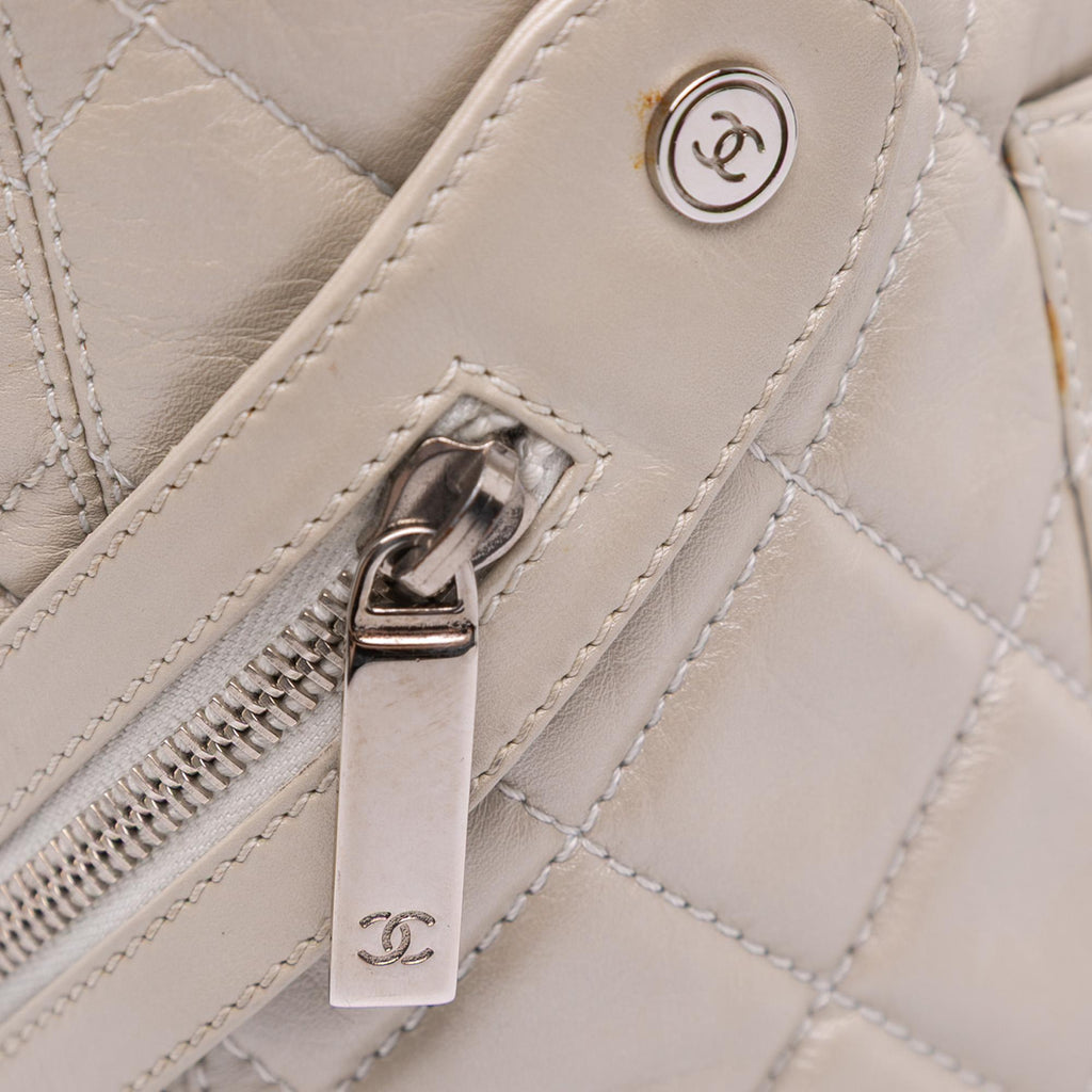 Chanel Large Quilted Aged Calfskin Cotton Club Tote