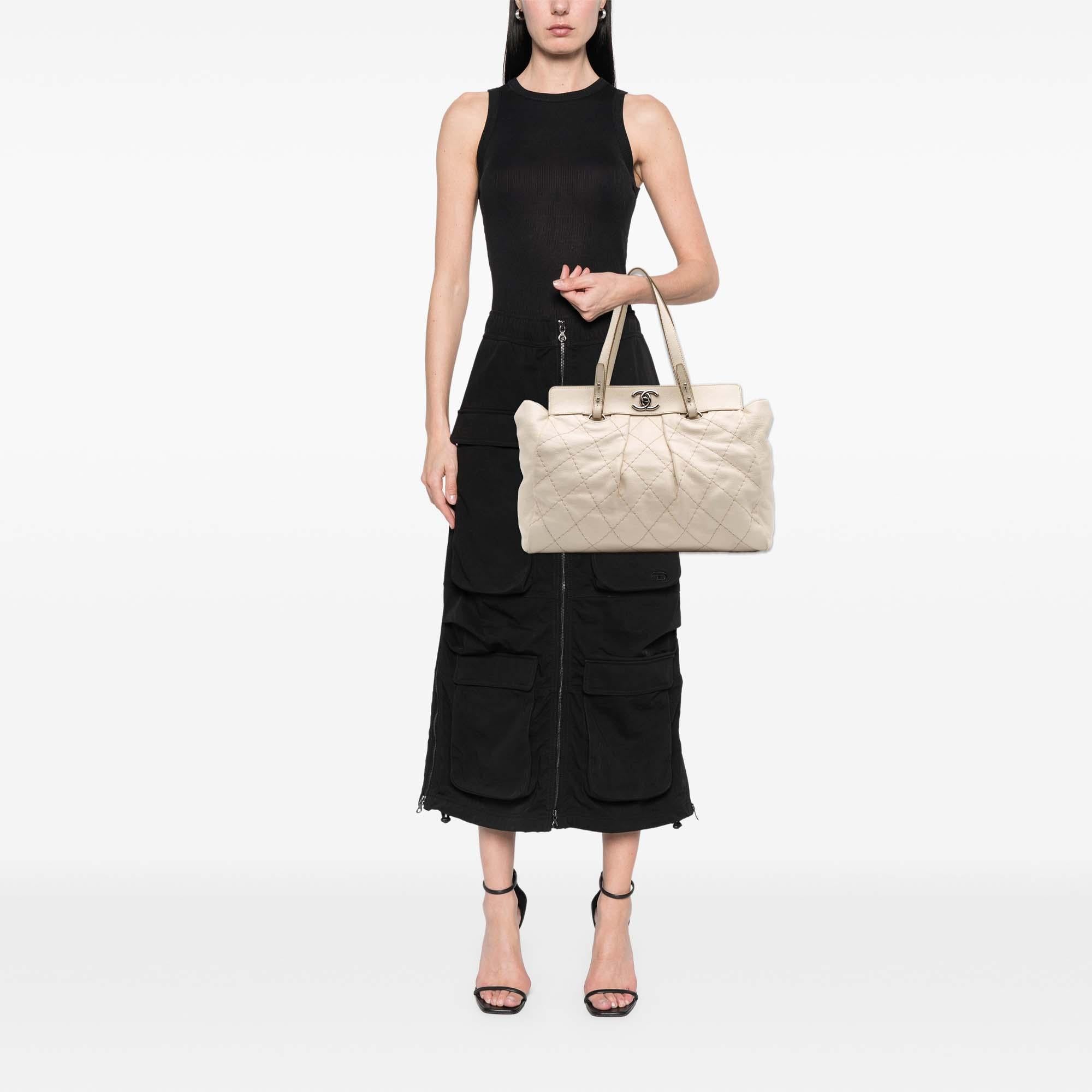 Chanel Large Quilted Aged Calfskin On The Road Tote