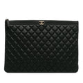 Chanel Large Quilted Caviar Boy O Case Clutch (SHG-AMsEwy)