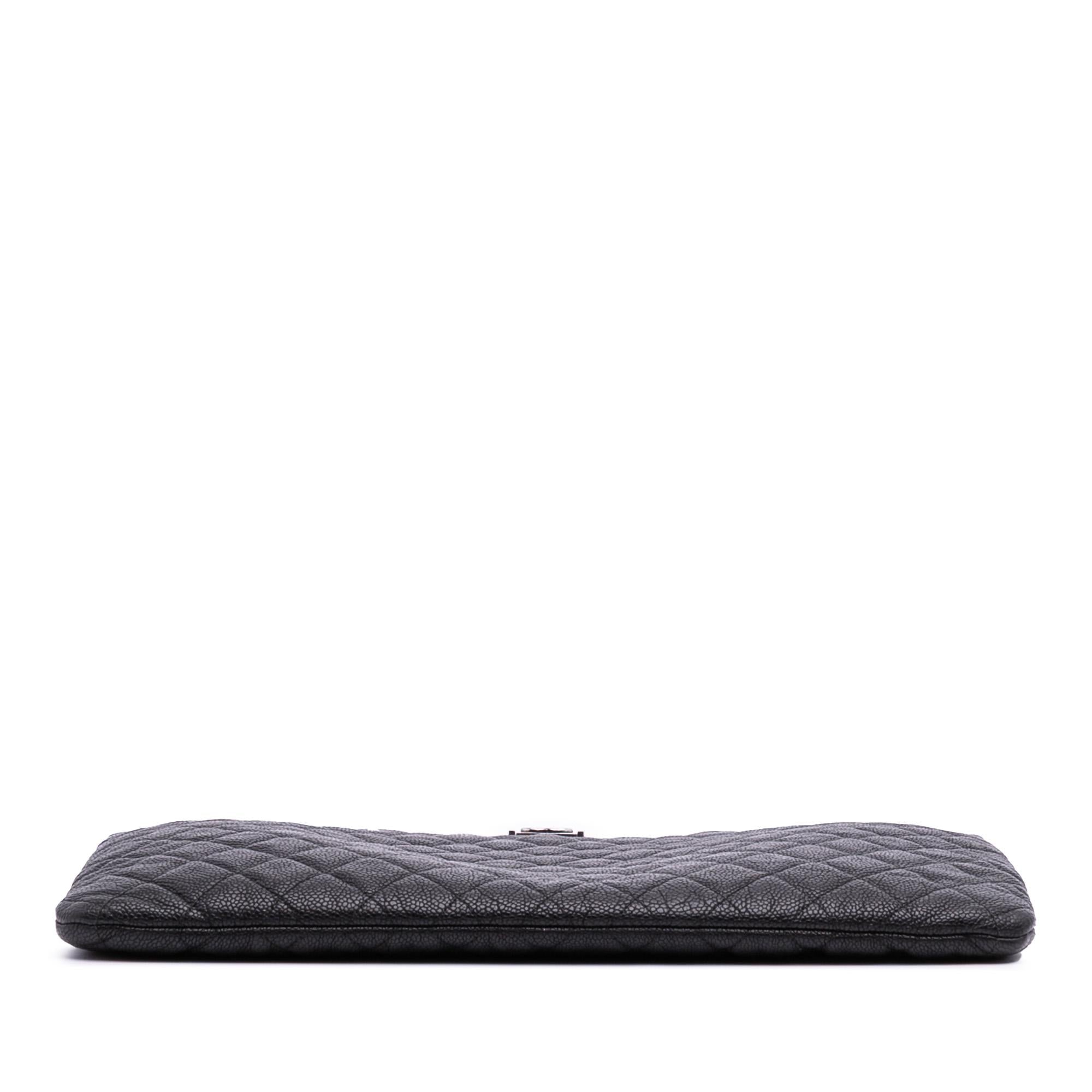 Chanel Large Quilted Caviar Boy O Case Clutch