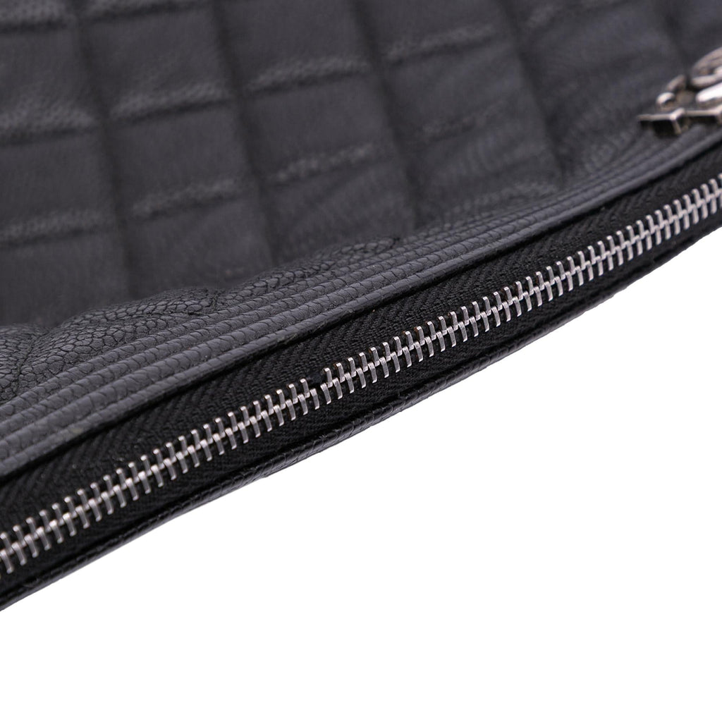 Chanel Large Quilted Caviar Boy O Case Clutch