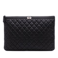 Chanel Large Quilted Caviar Boy O Case Clutch