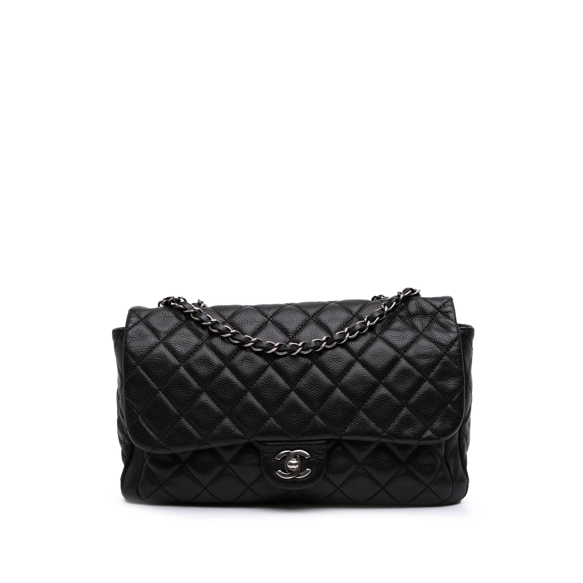 Chanel Large Quilted Caviar Now and Forever Flap