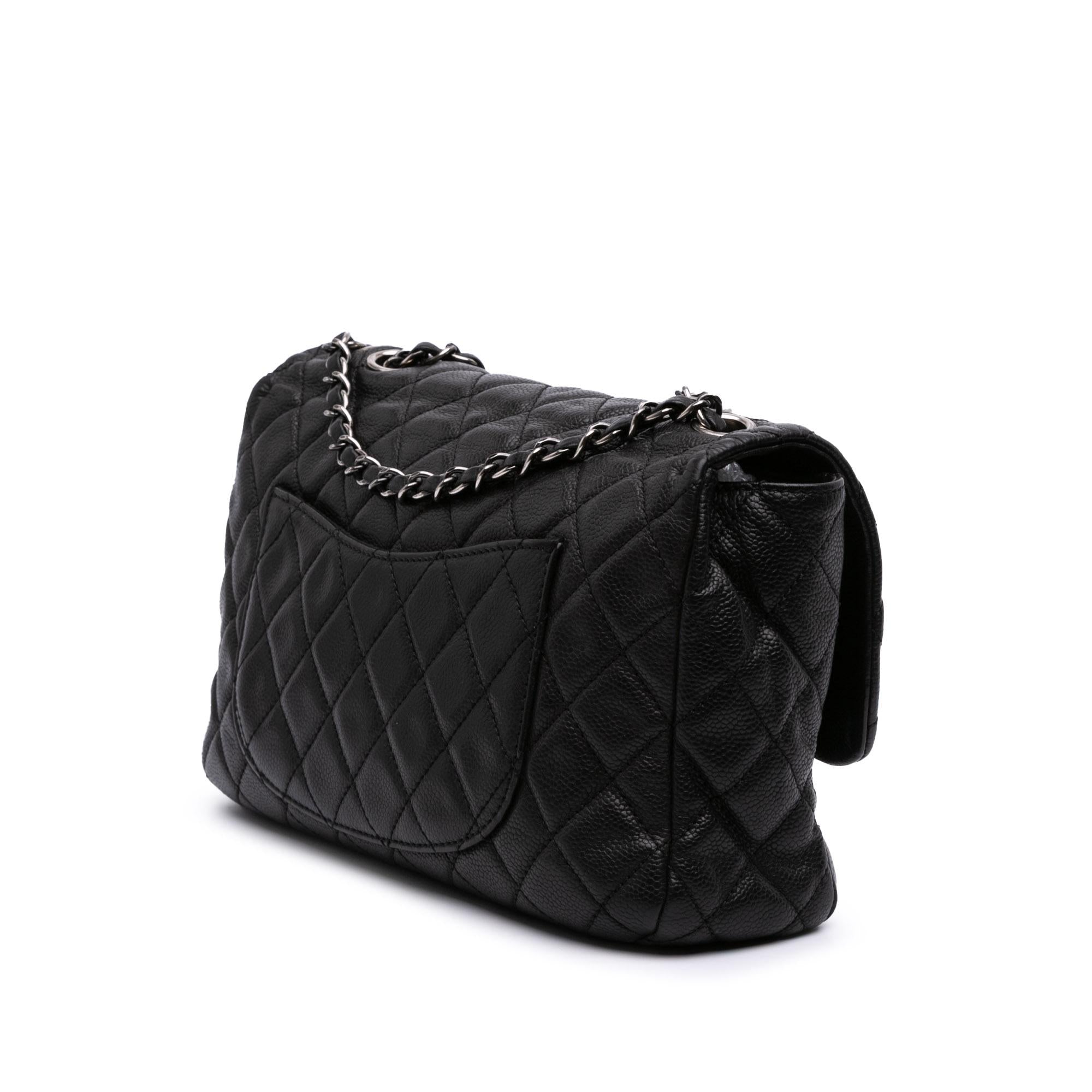 Chanel Large Quilted Caviar Now and Forever Flap