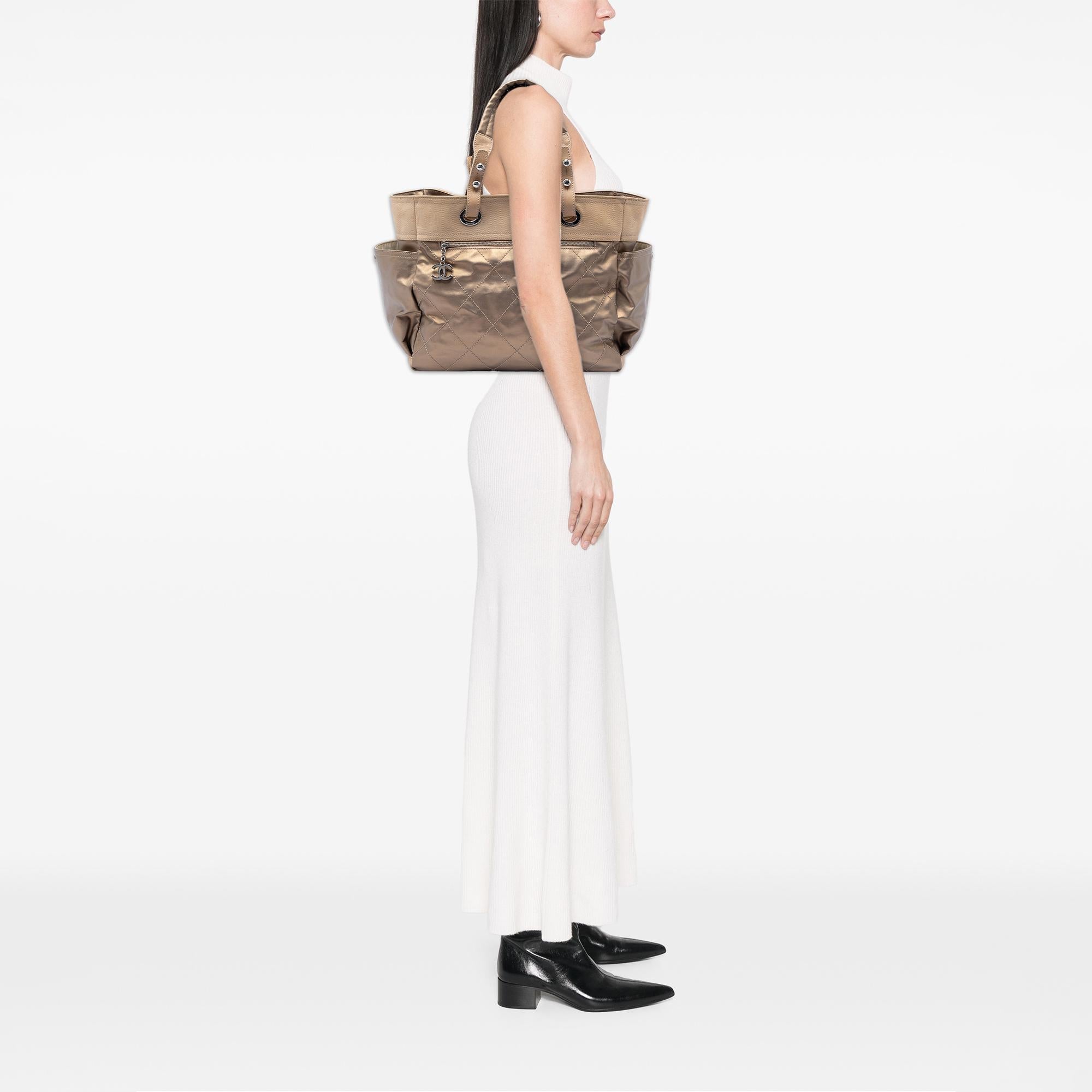 Chanel Large Quilted Coated Canvas Paris Biarritz Tote