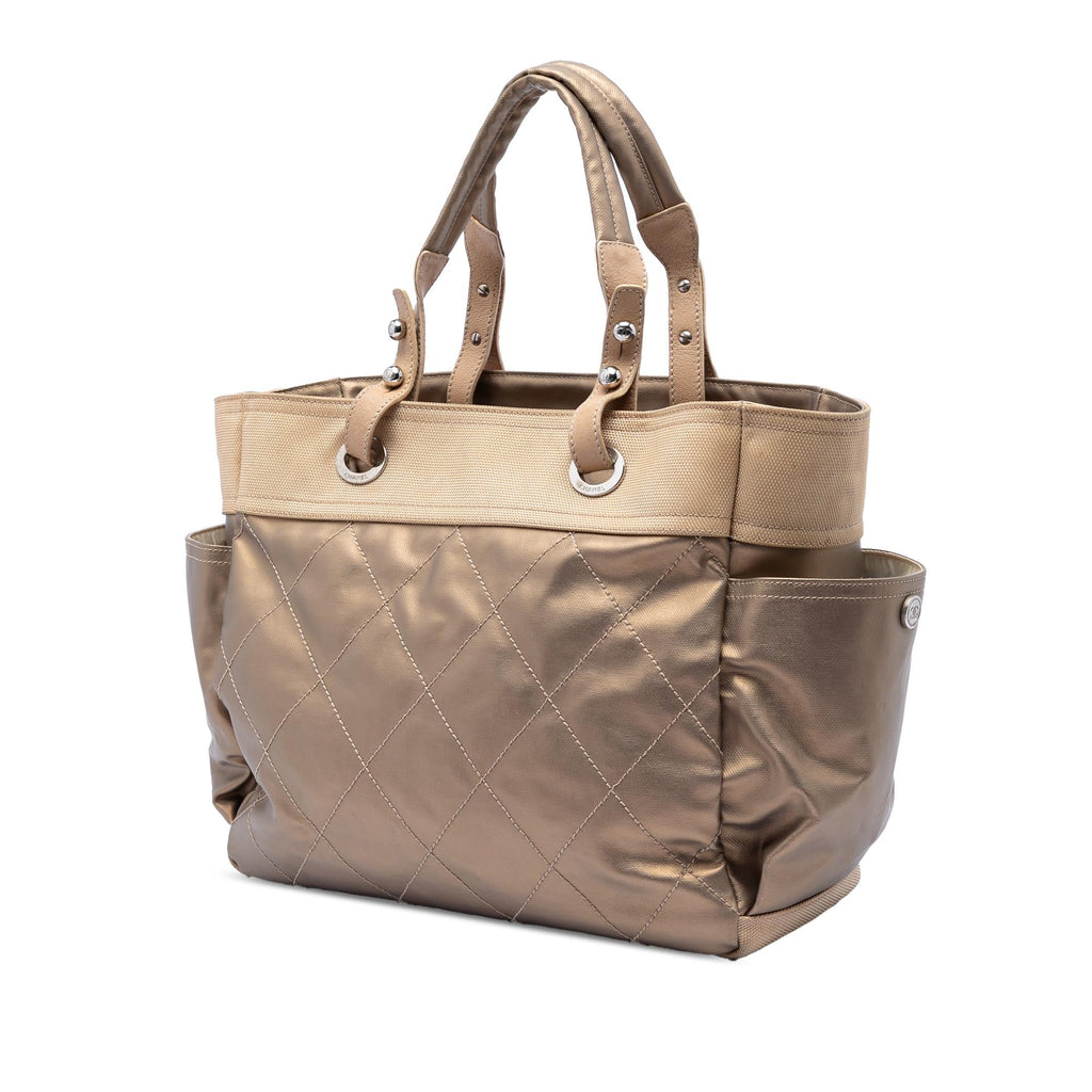Chanel Large Quilted Coated Canvas Paris Biarritz Tote
