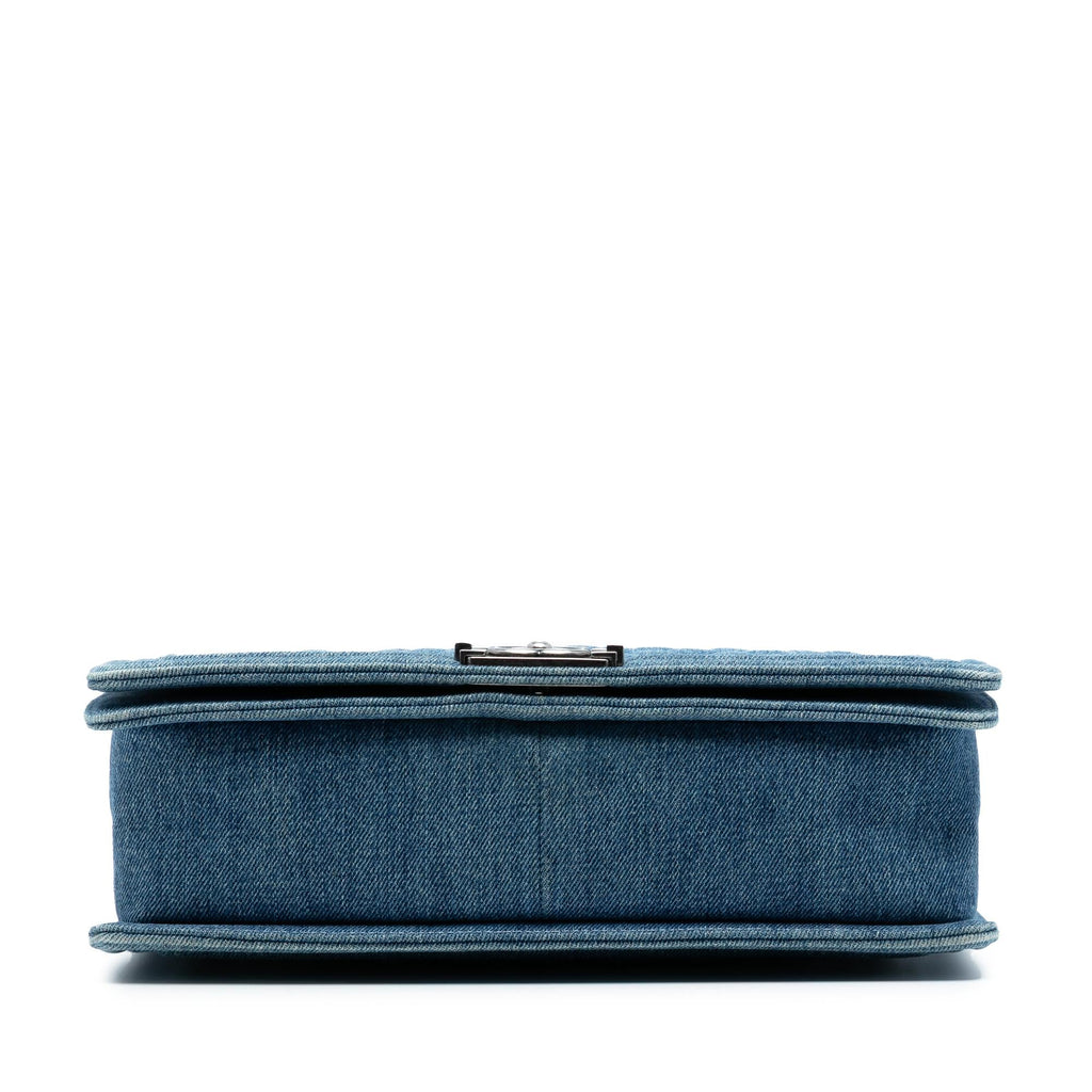Chanel Large Quilted Denim Boy Flap