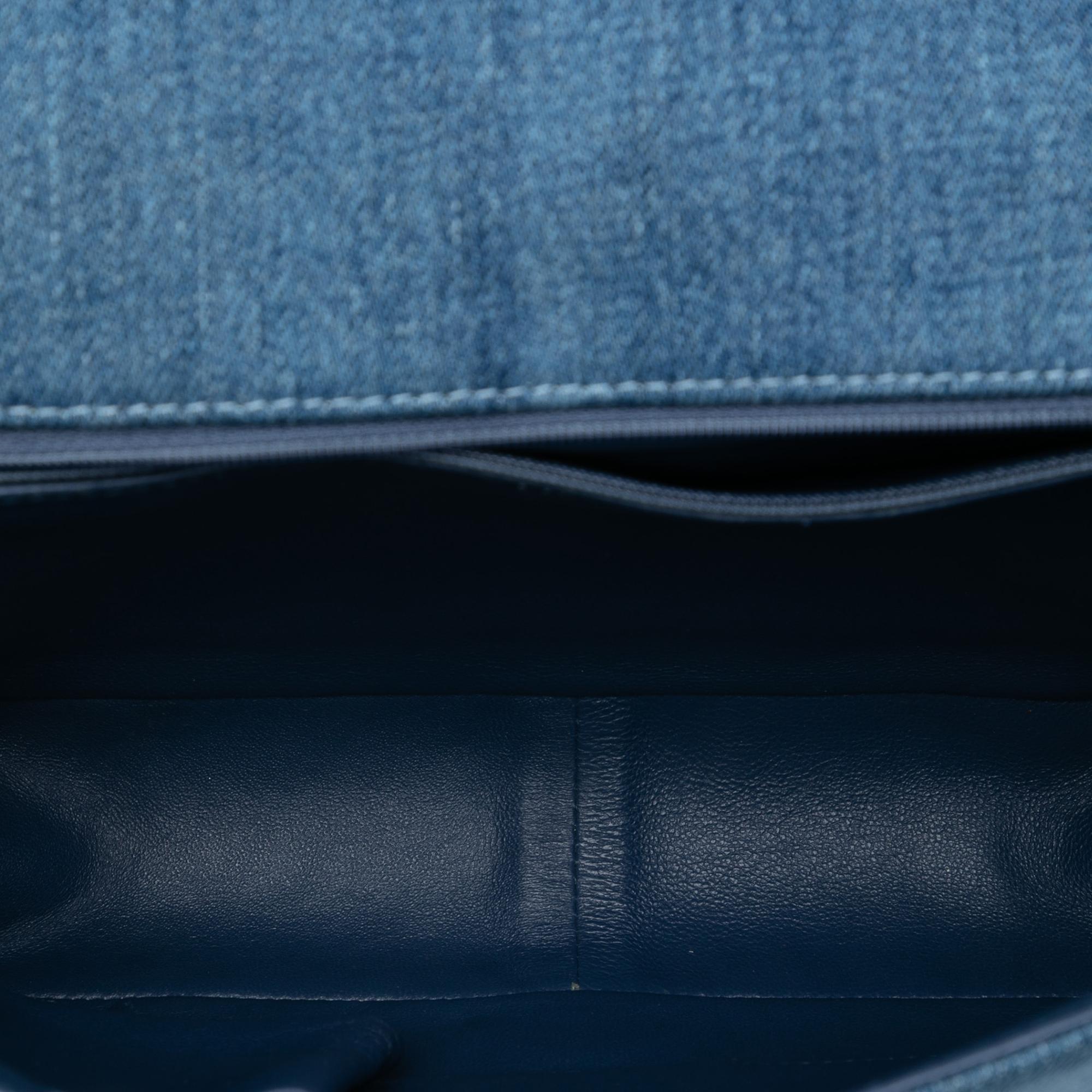 Chanel Large Quilted Denim Boy Flap