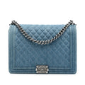 Chanel Large Quilted Denim Boy Flap