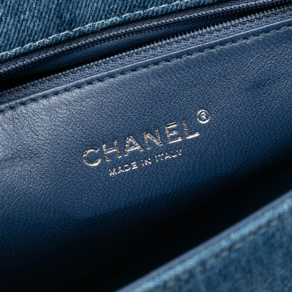 Chanel Large Quilted Denim Boy Flap