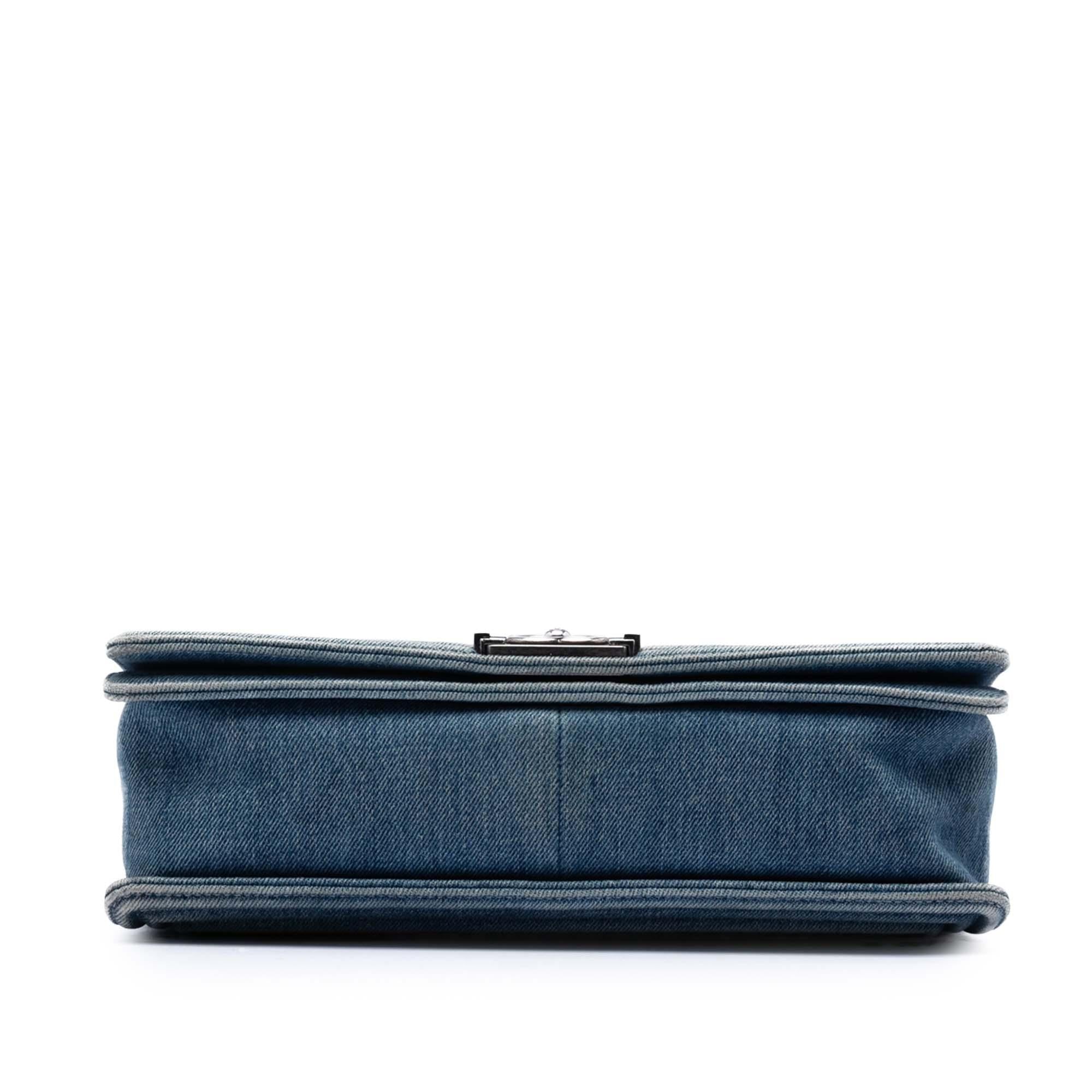 Chanel Large Quilted Denim Boy Flap