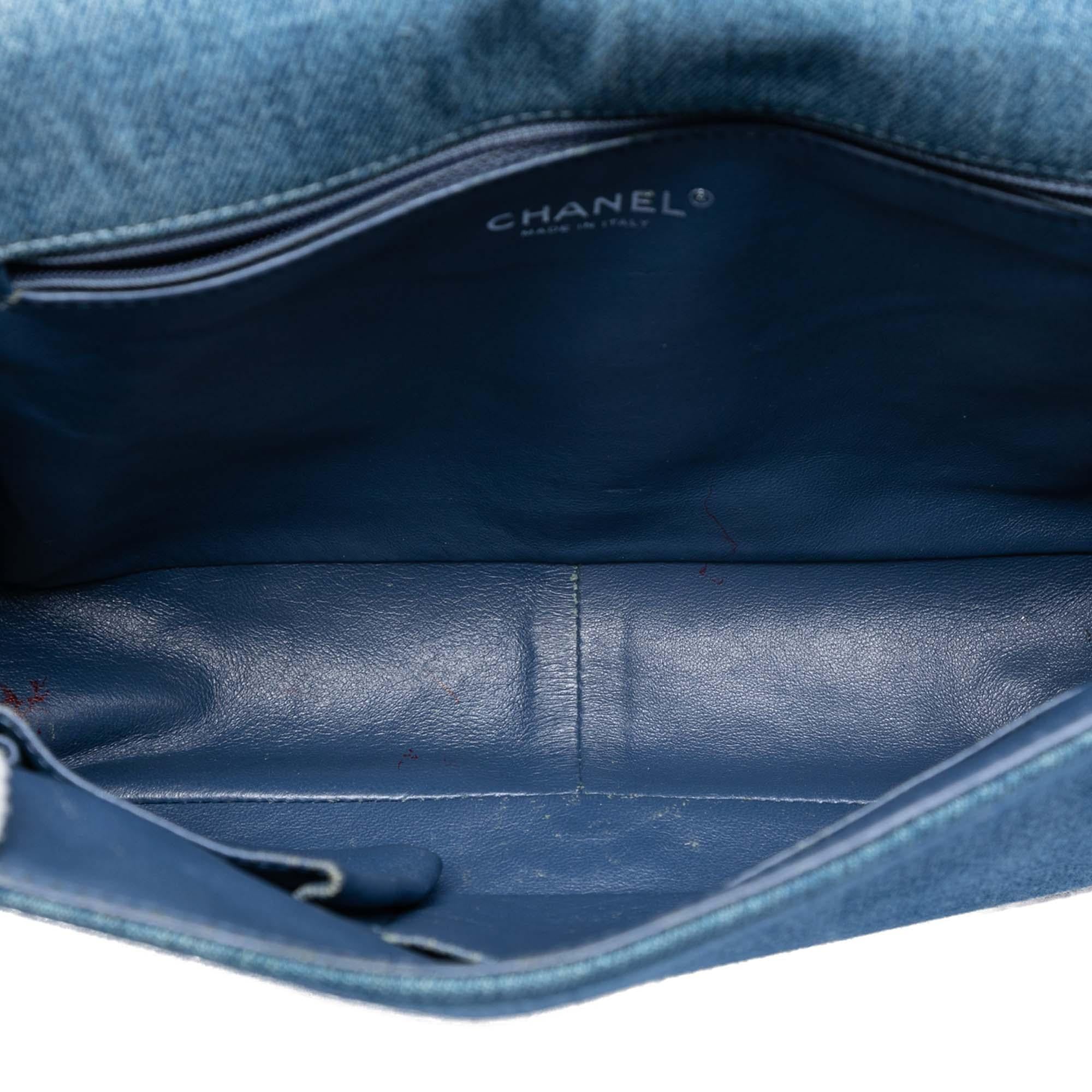 Chanel Large Quilted Denim Boy Flap