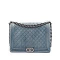 Chanel Large Quilted Denim Boy Flap