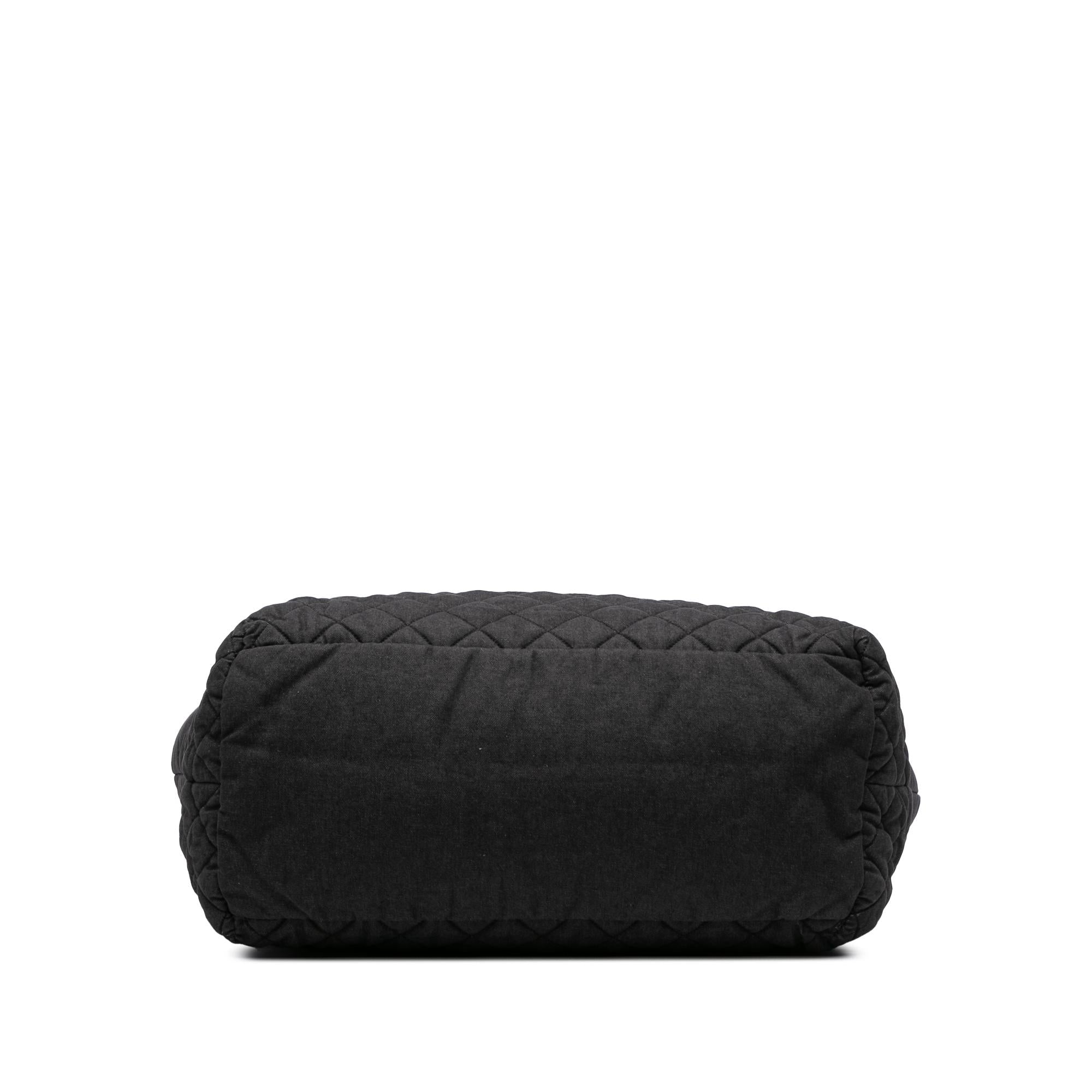 Chanel Large Quilted Denim Coco Cocoon Tote