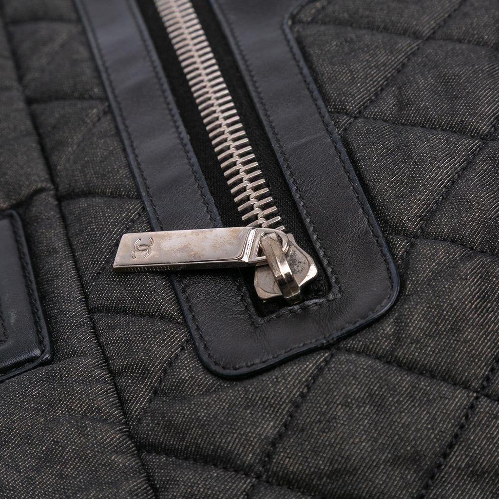 Chanel Large Quilted Denim Coco Cocoon Tote