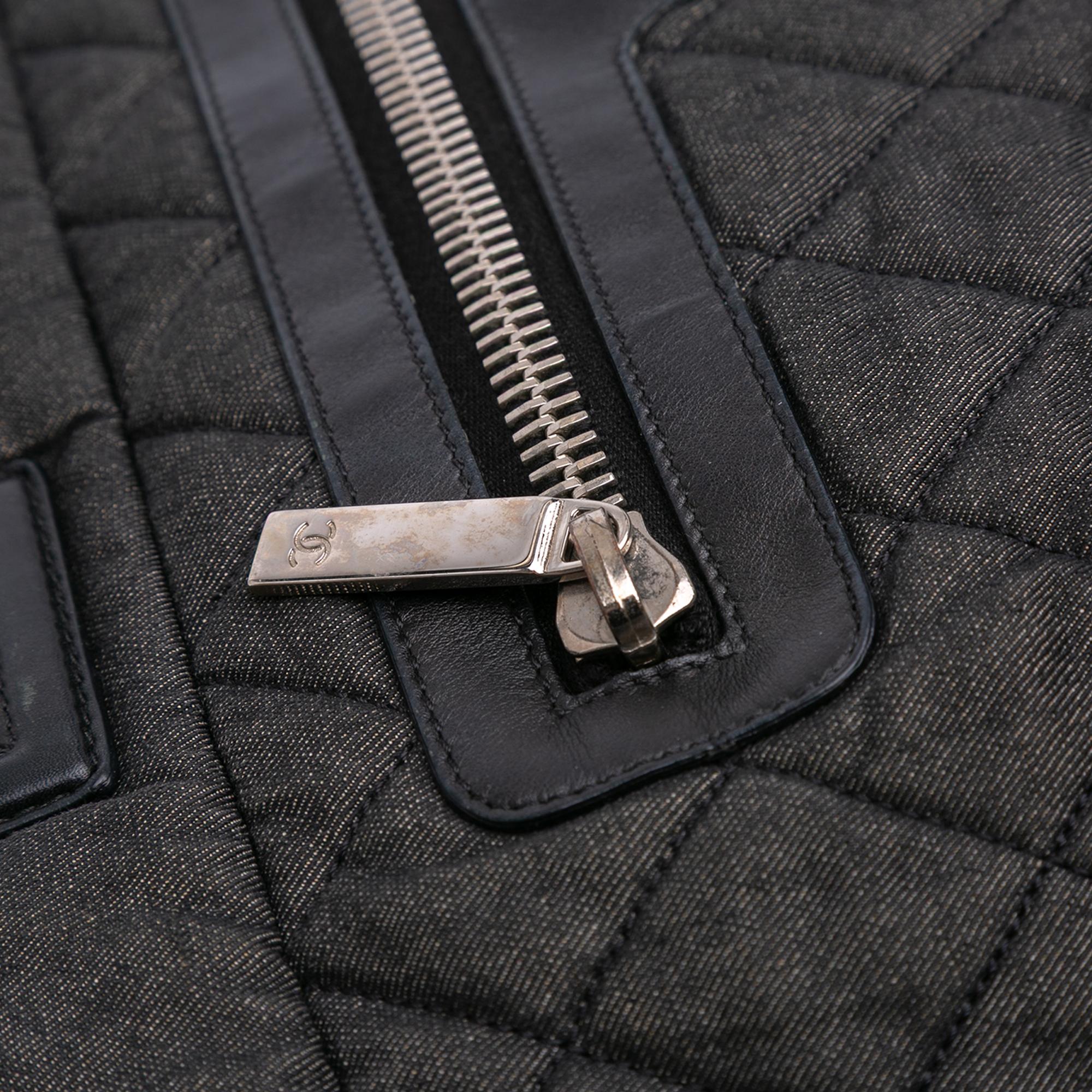 Chanel Large Quilted Denim Coco Cocoon Tote