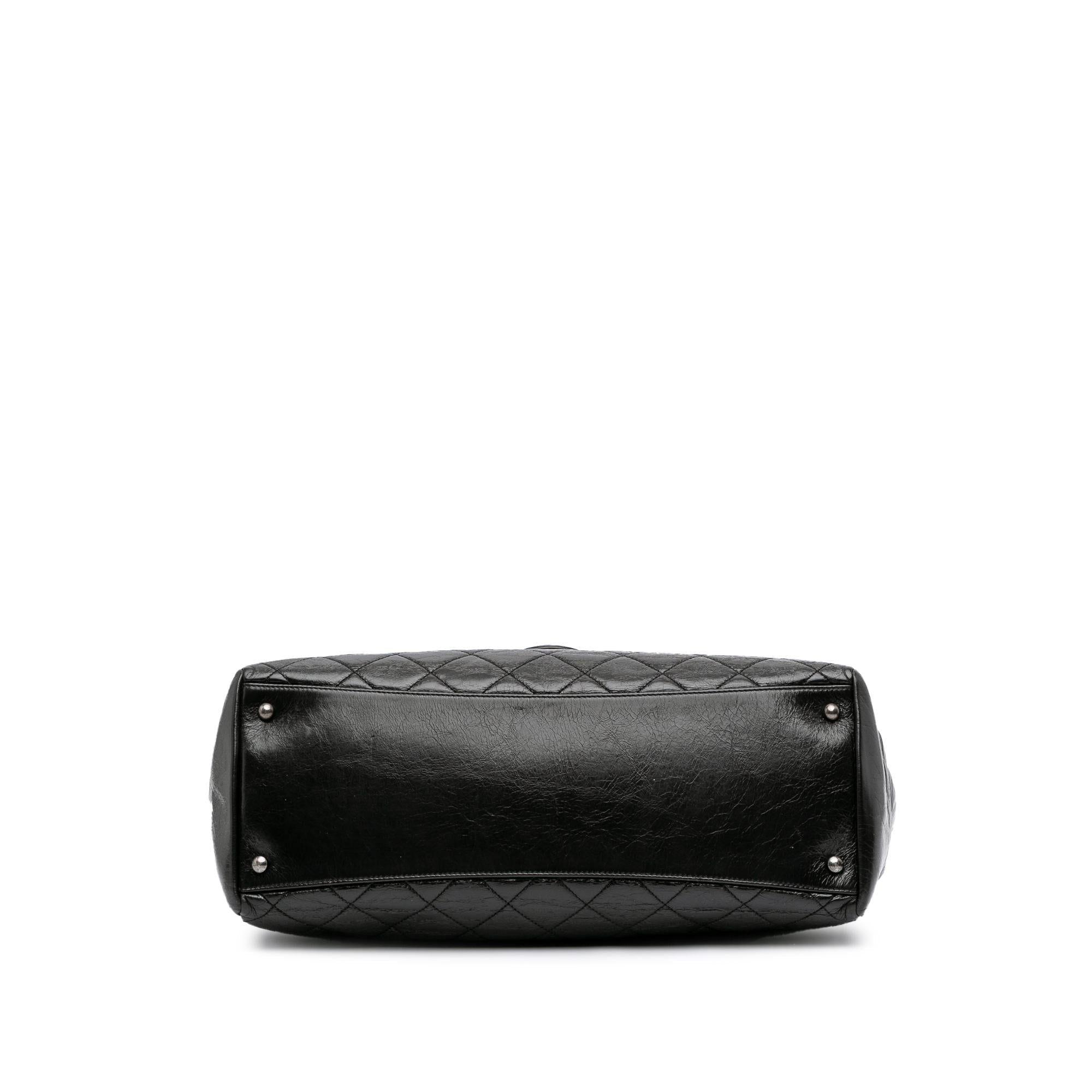 Chanel Large Quilted Glazed Calfskin Duo Color Tote