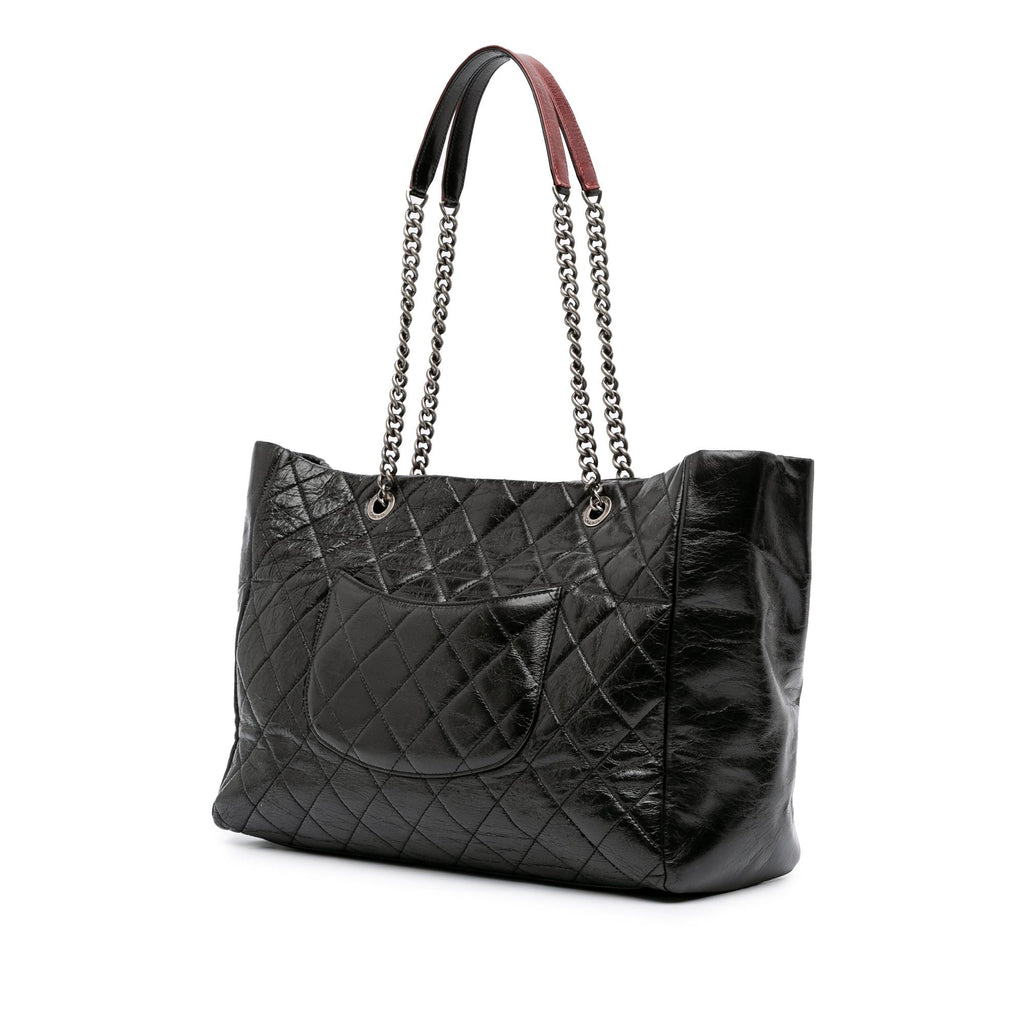 Chanel Large Quilted Glazed Calfskin Duo Color Tote