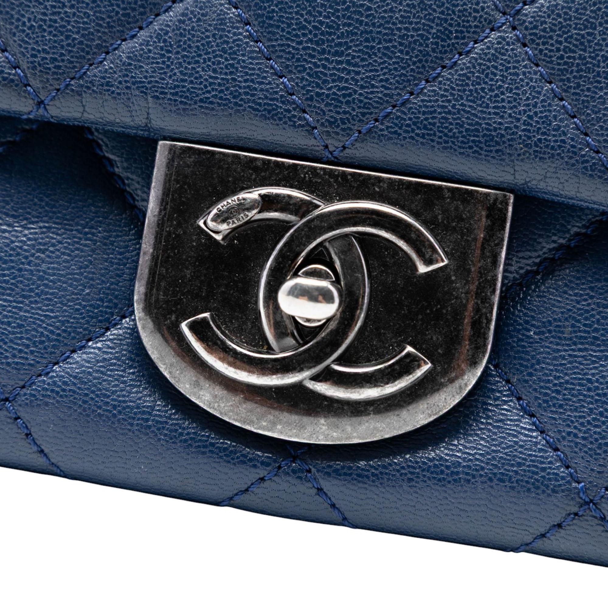 Chanel Large Quilted Goatskin Double Carry Waist Chain Flap