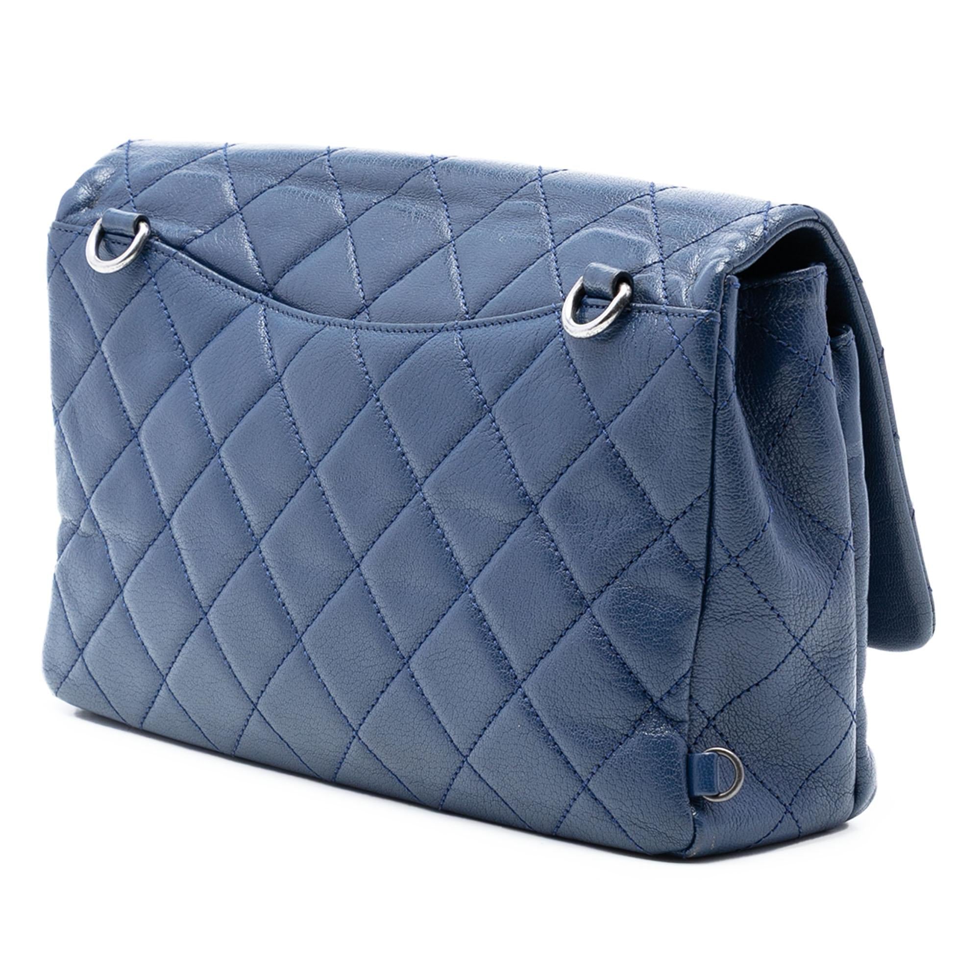 Chanel Large Quilted Goatskin Double Carry Waist Chain Flap