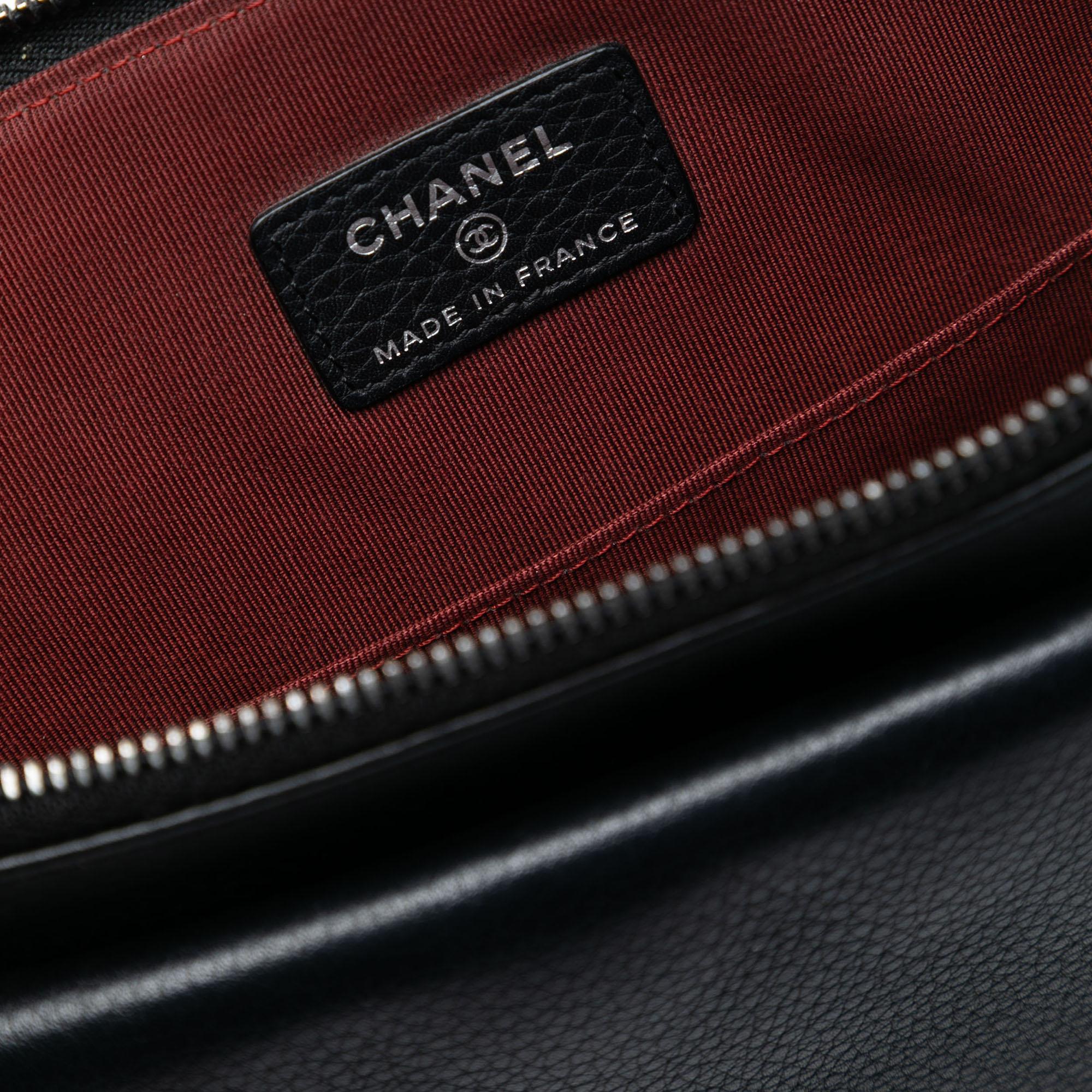 Chanel Large Quilted Grained Calfskin Archi Chic Cosmetic Case