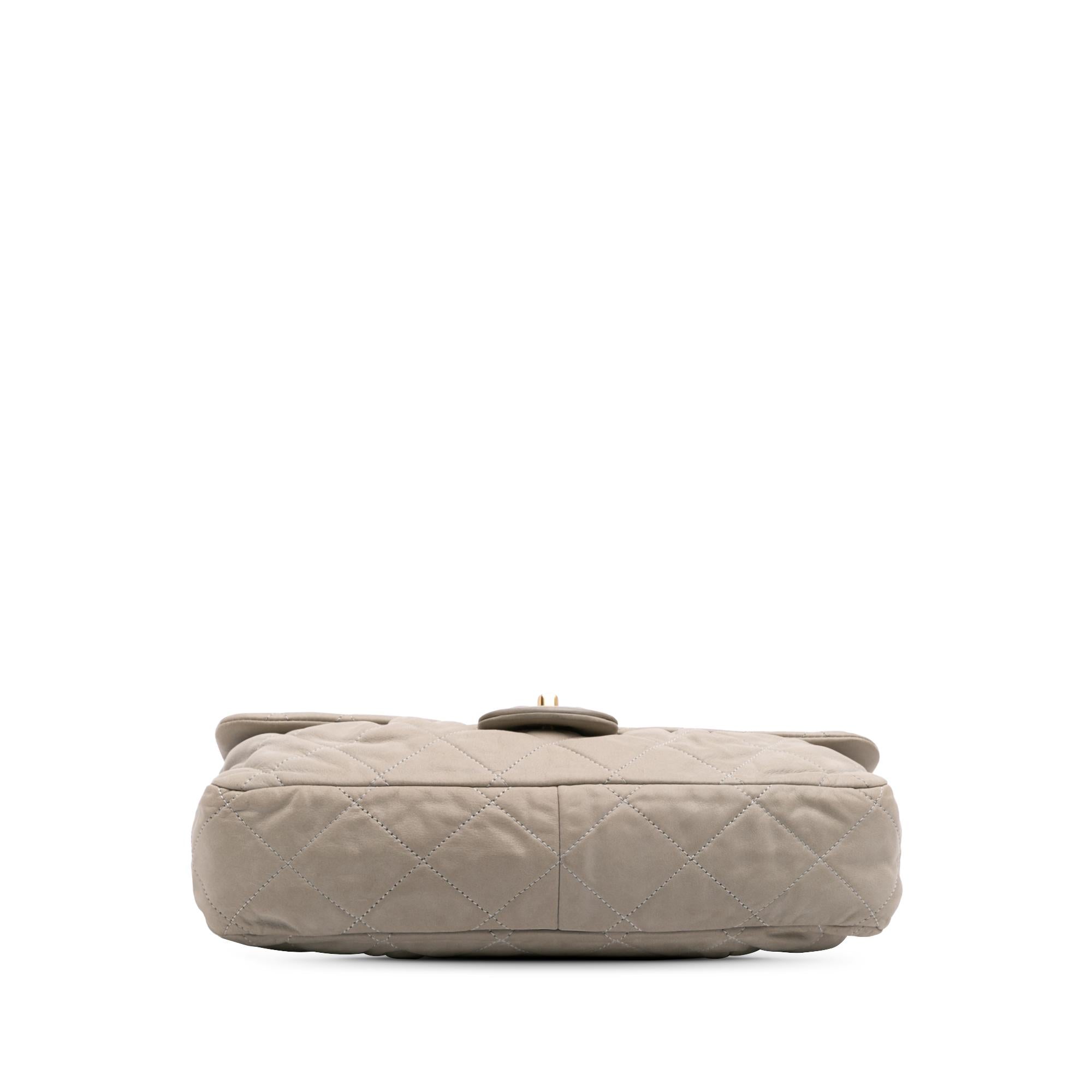 Chanel Large Quilted Iridescent Calfskin Coco Pleats Flap
