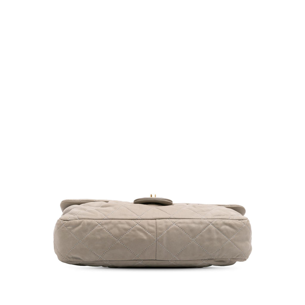 Chanel Large Quilted Iridescent Calfskin Coco Pleats Flap