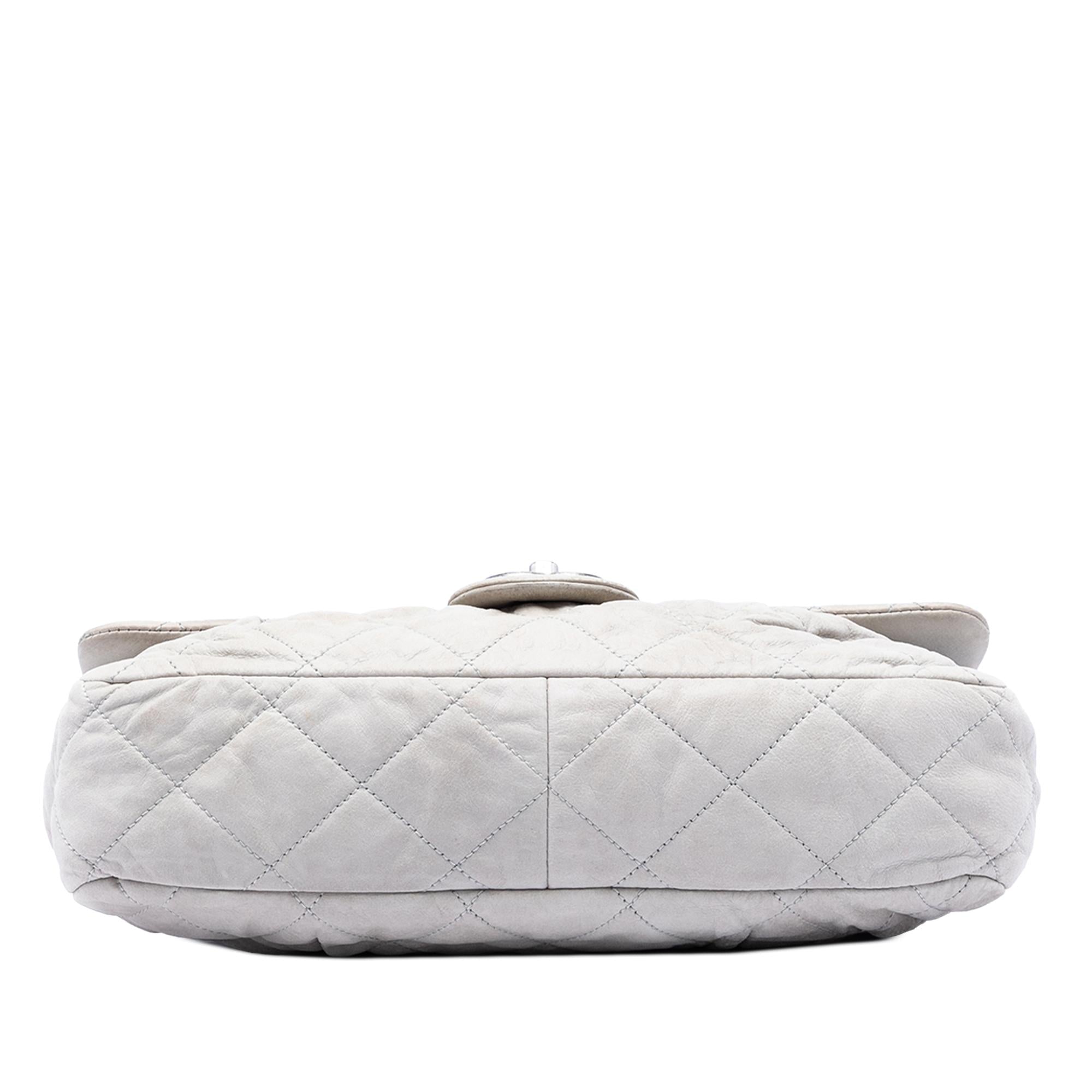 Chanel Large Quilted Iridescent Calfskin Coco Pleats Flap