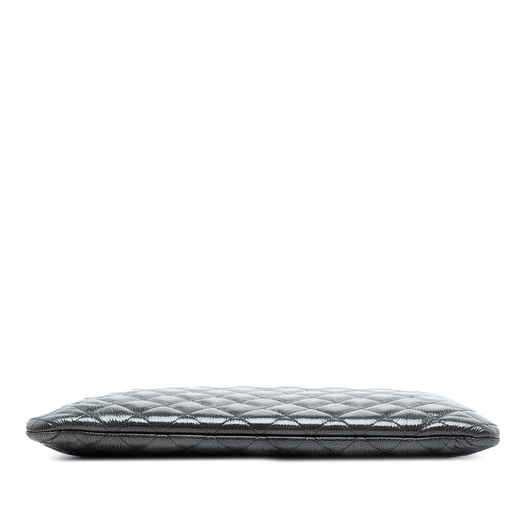 Chanel Large Quilted Iridescent Patent O Case Clutch
