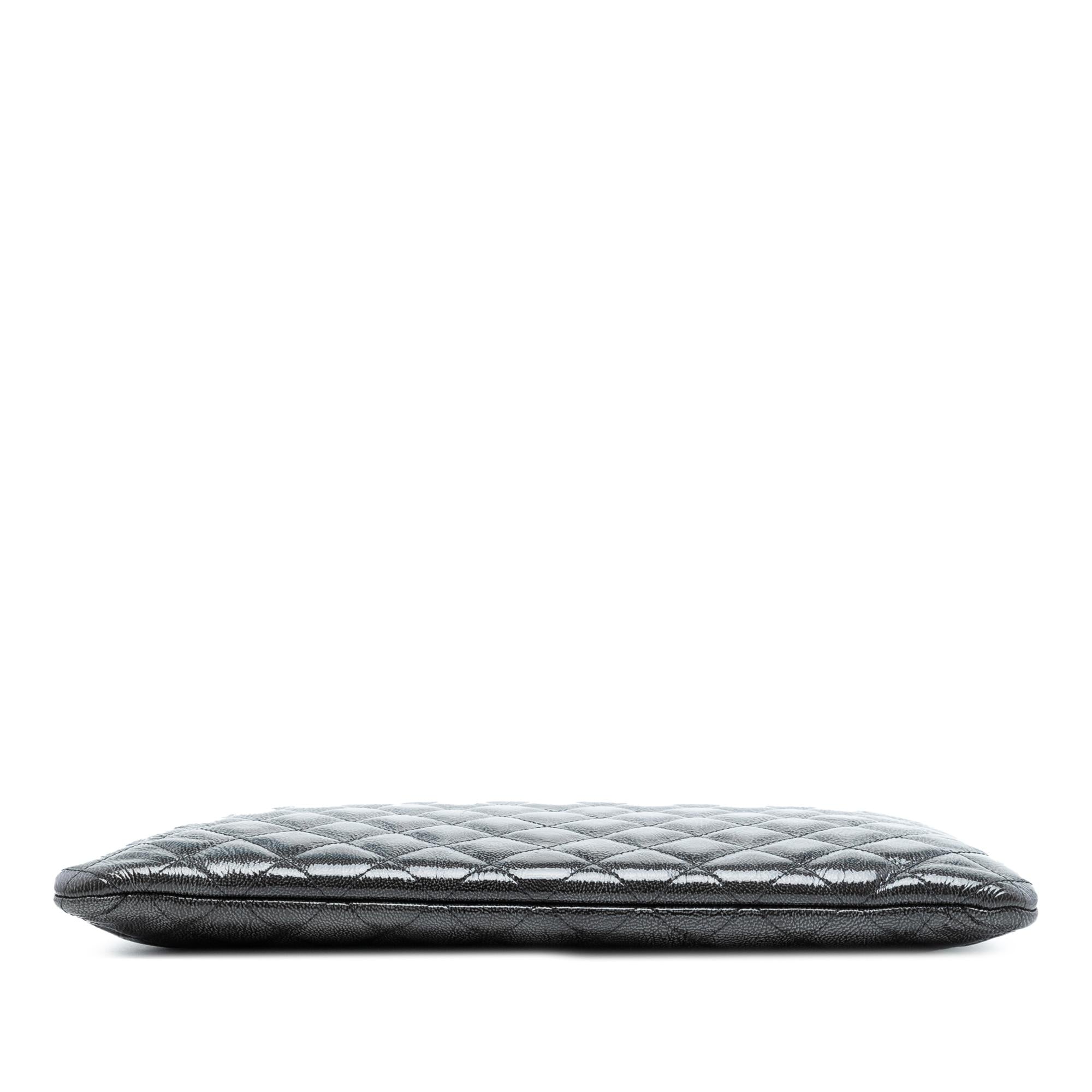 Chanel Large Quilted Iridescent Patent O Case Clutch