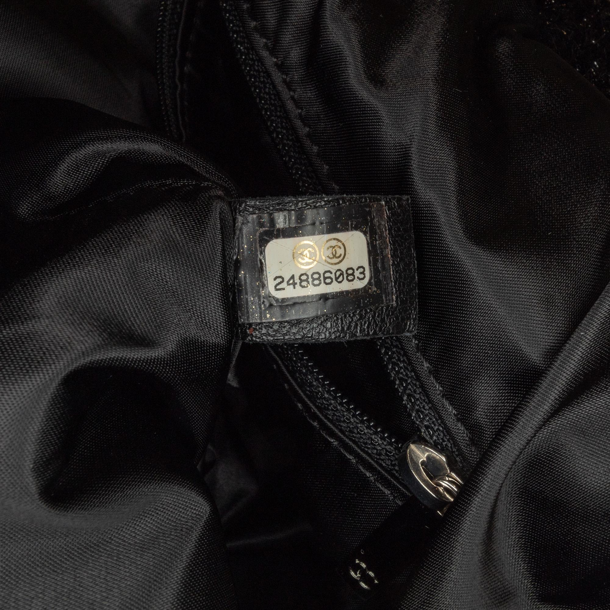 Chanel Large Quilted Knit Pluto Glitter Satchel