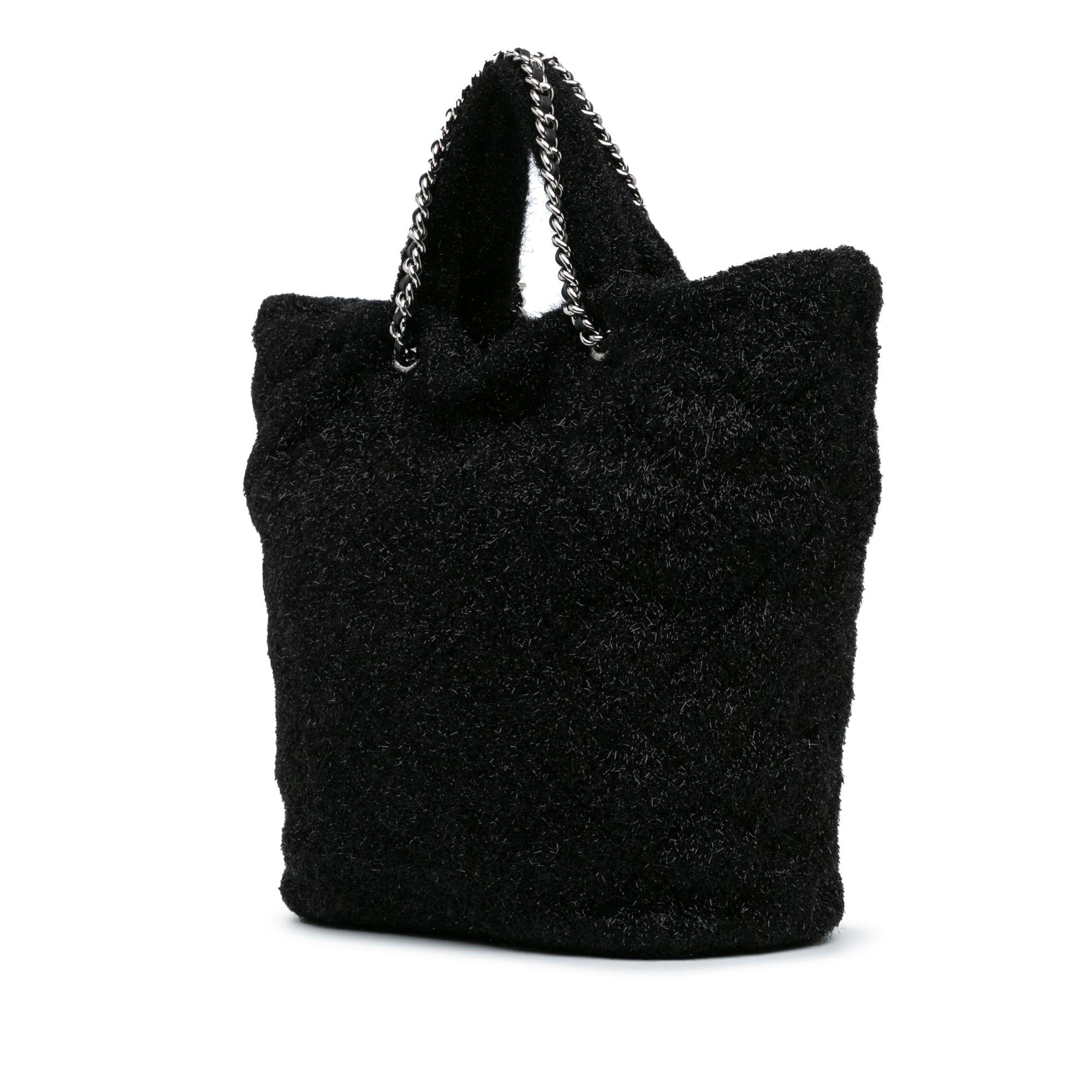 Chanel Large Quilted Knit Pluto Glitter Satchel