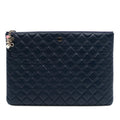 Chanel Large Quilted Lambskin Casino Charms O Case Clutch