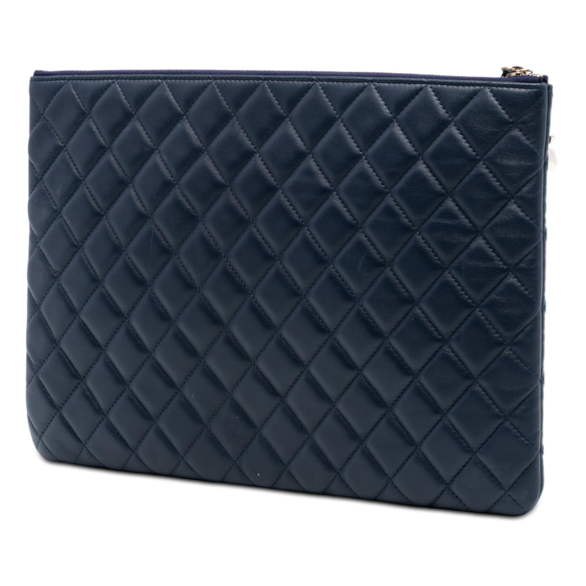 Chanel Large Quilted Lambskin Casino Charms O Case Clutch