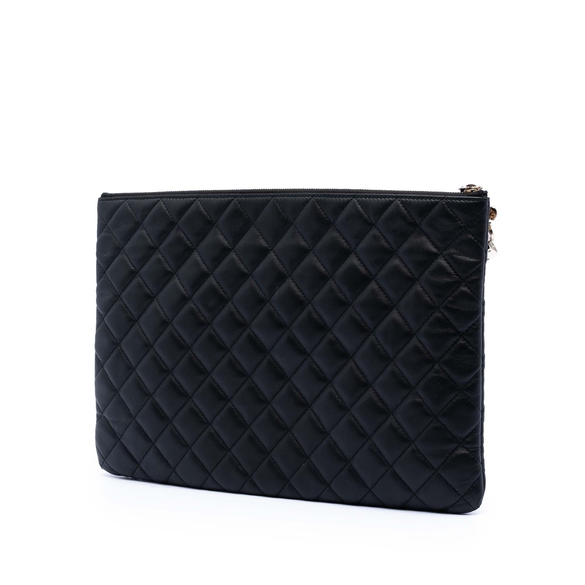 Chanel Large Quilted Lambskin Casino Charms O Case Clutch