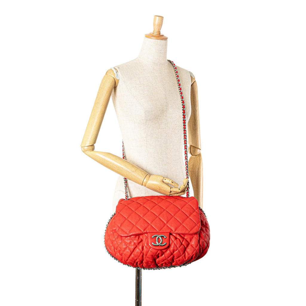 Chanel Large Quilted Lambskin Chain Around Flap